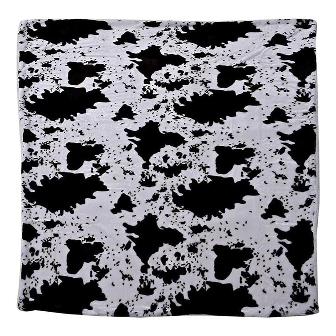 Soft Brown Cow Print Fleece Blanket - Cozy White Throw Blanket for Couch, Bed & Wearable - Fluffy Cow Decor Blanket for Home, Birthday Gift & Winter Warmth