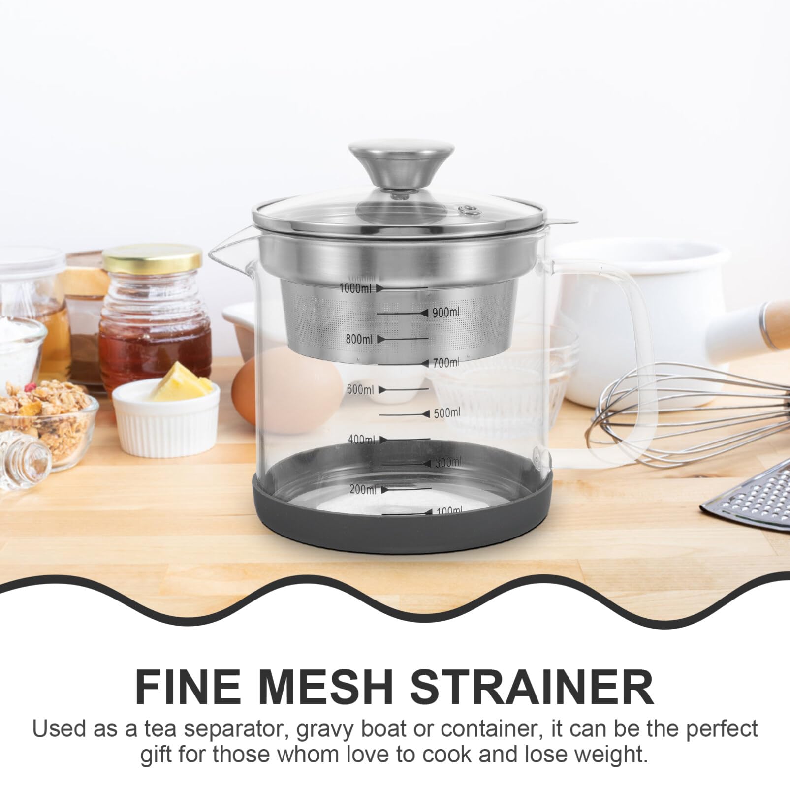 Premium Stainless Steel Multi-Use Food Strainer - Nut Milk Bag, Yogurt Maker & Soy Milk Filter with Measurement Scale - Perfect for Homemade Almond Milk, Cold Brew Tea, and Greek Yogurt Preparation
