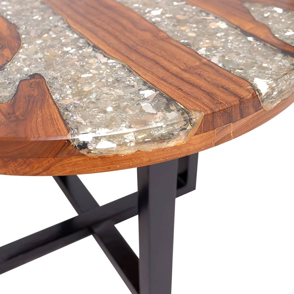 Handmade Solid Teak Wood Round Coffee Table - 23.6