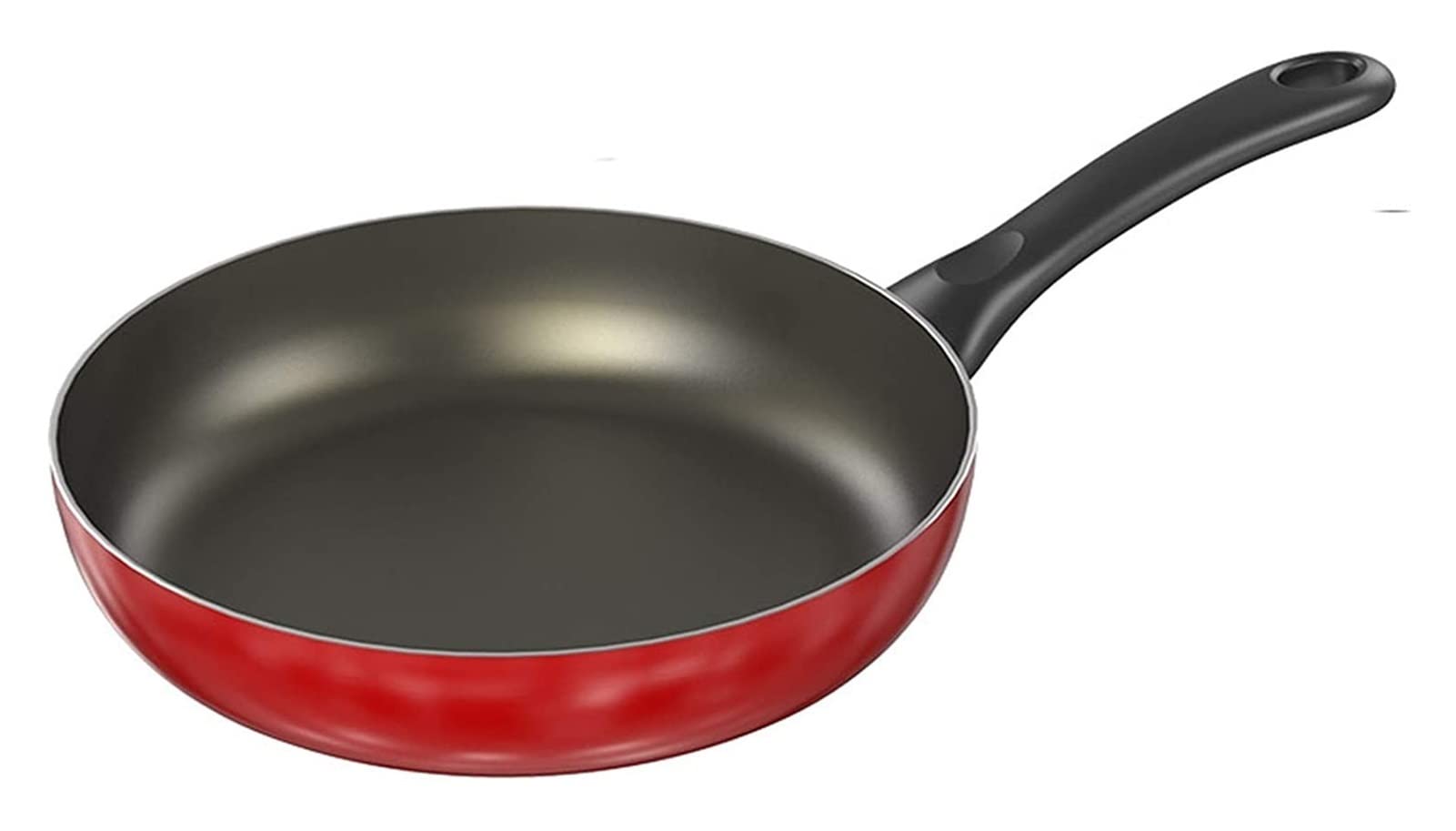 Non-Stick 24cm Induction Wok Pan - Red Frying Pan for Gas Stove, Soup Pot & Breakfast Cooking - Perfect for Stir-Fry, Sauteing & Home Meals