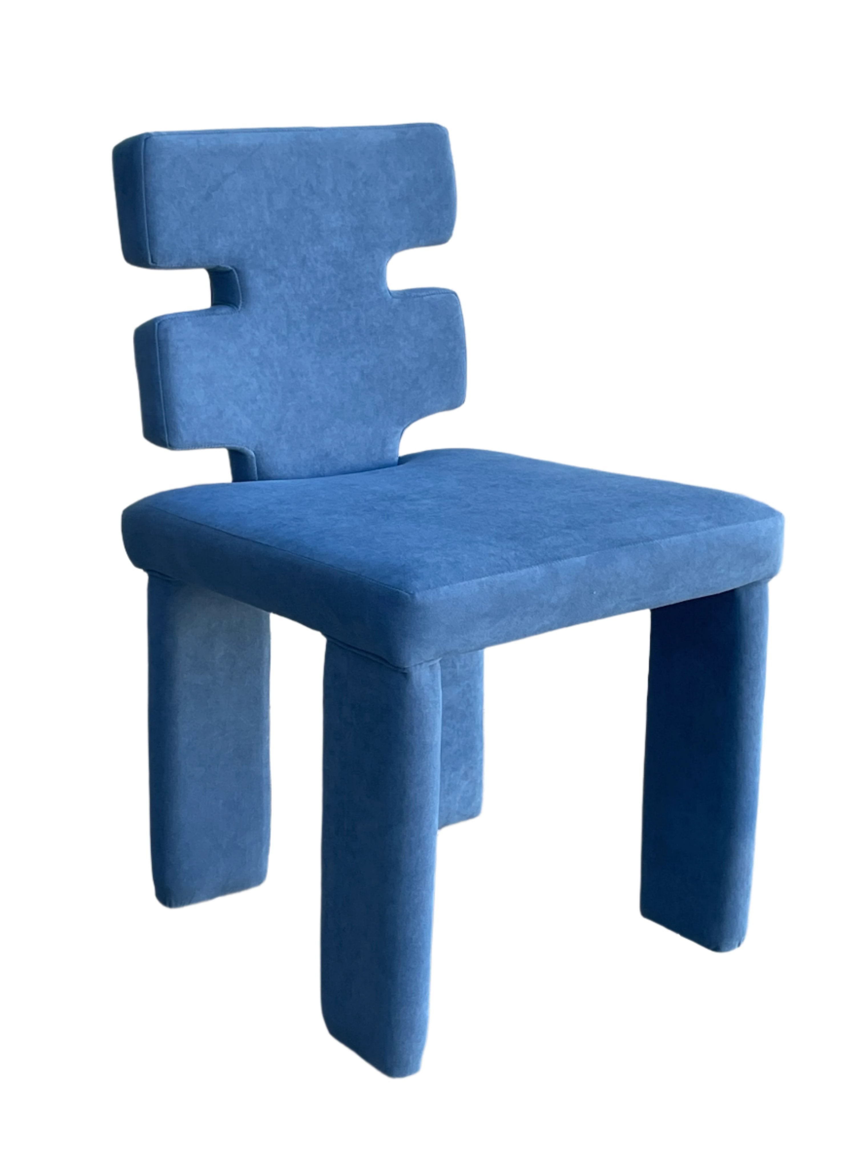 8-Piece Mya Dining Chair Set in Navy Blue - Modern Upholstered Chairs for Kitchen, Dining Room & Home Decor