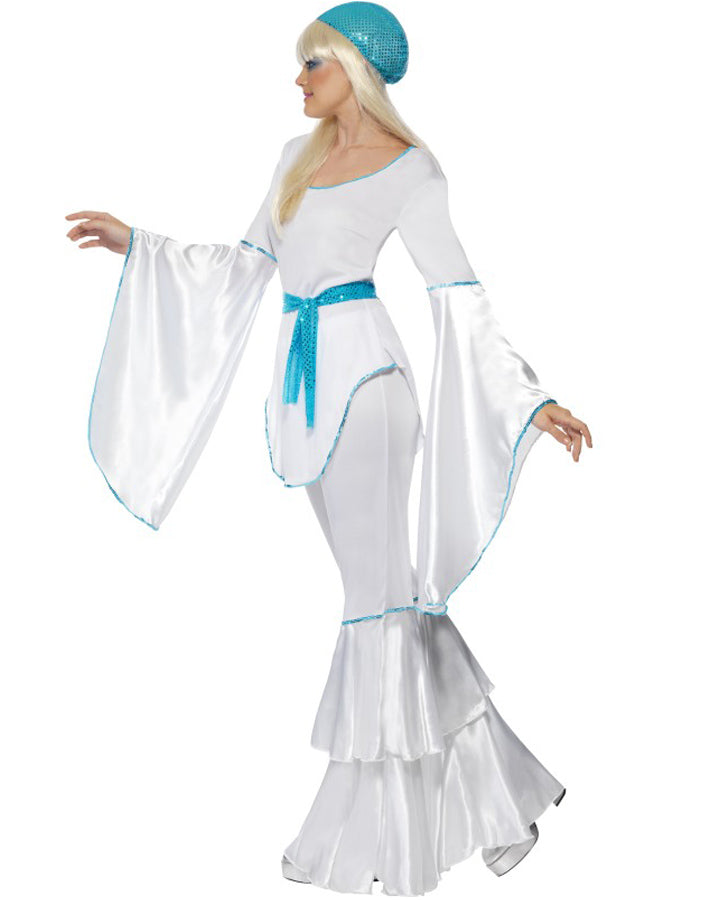Vintage 70s Blue Super Trooper Costume for Women - Retro Halloween Party Outfit & Cosplay Costume for Themed Events