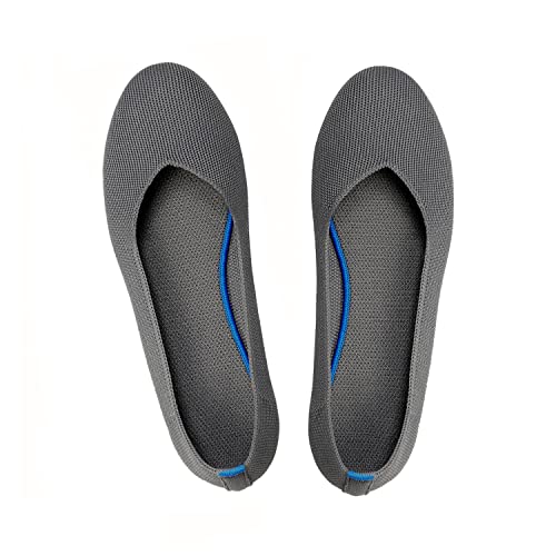 Women's Ballet Flats - Comfortable Knit Dressy Casual Shoes with Round Toe & Breathable Mesh for Work, Travel & Everyday Wear
