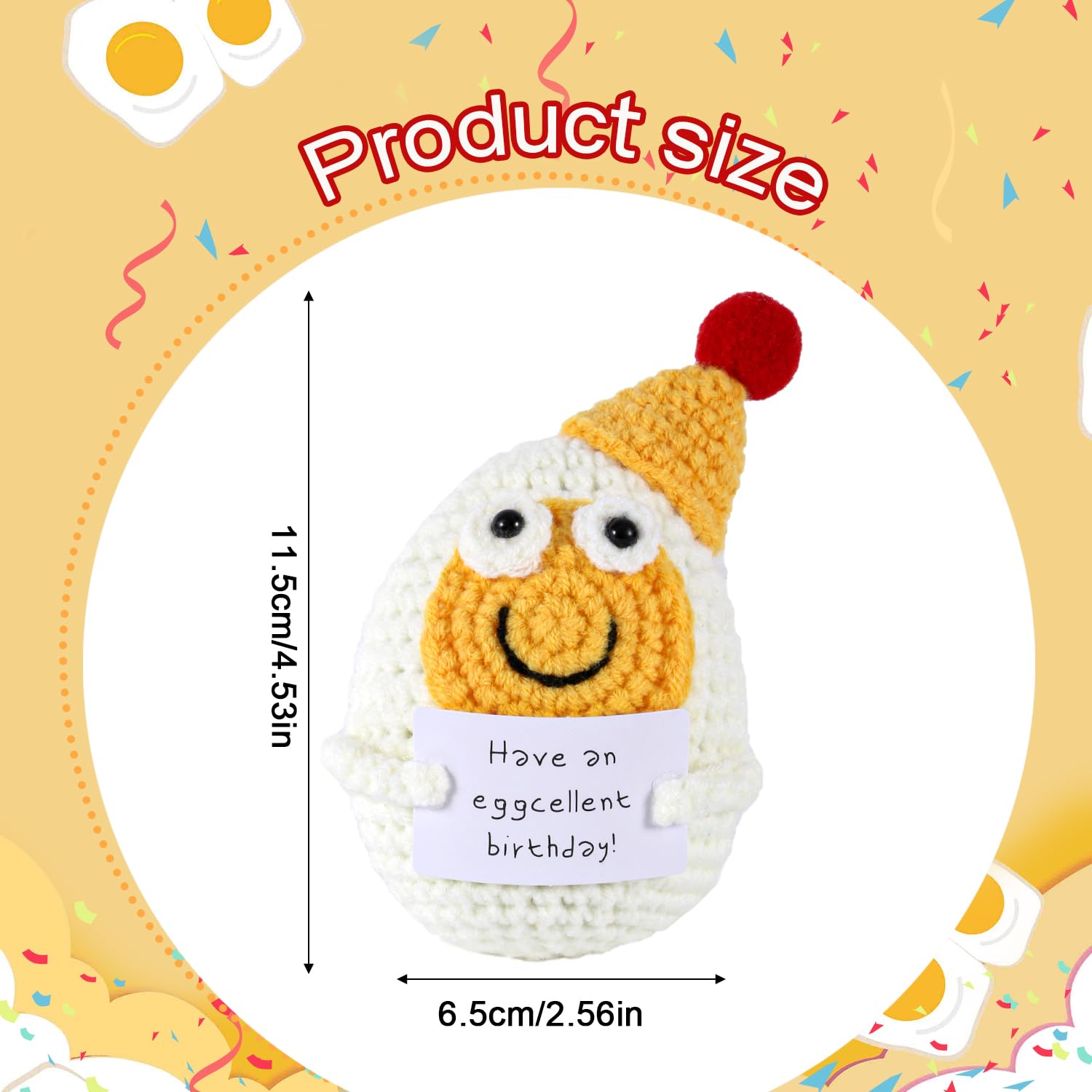Handmade Crochet Egg Doll - Cute Positive Emotional Support Gift for Christmas, Encouragement, Home Decor (Bedroom, Living Room, Bookshelf, Desk) - Perfect for Gifting & Stress Relief