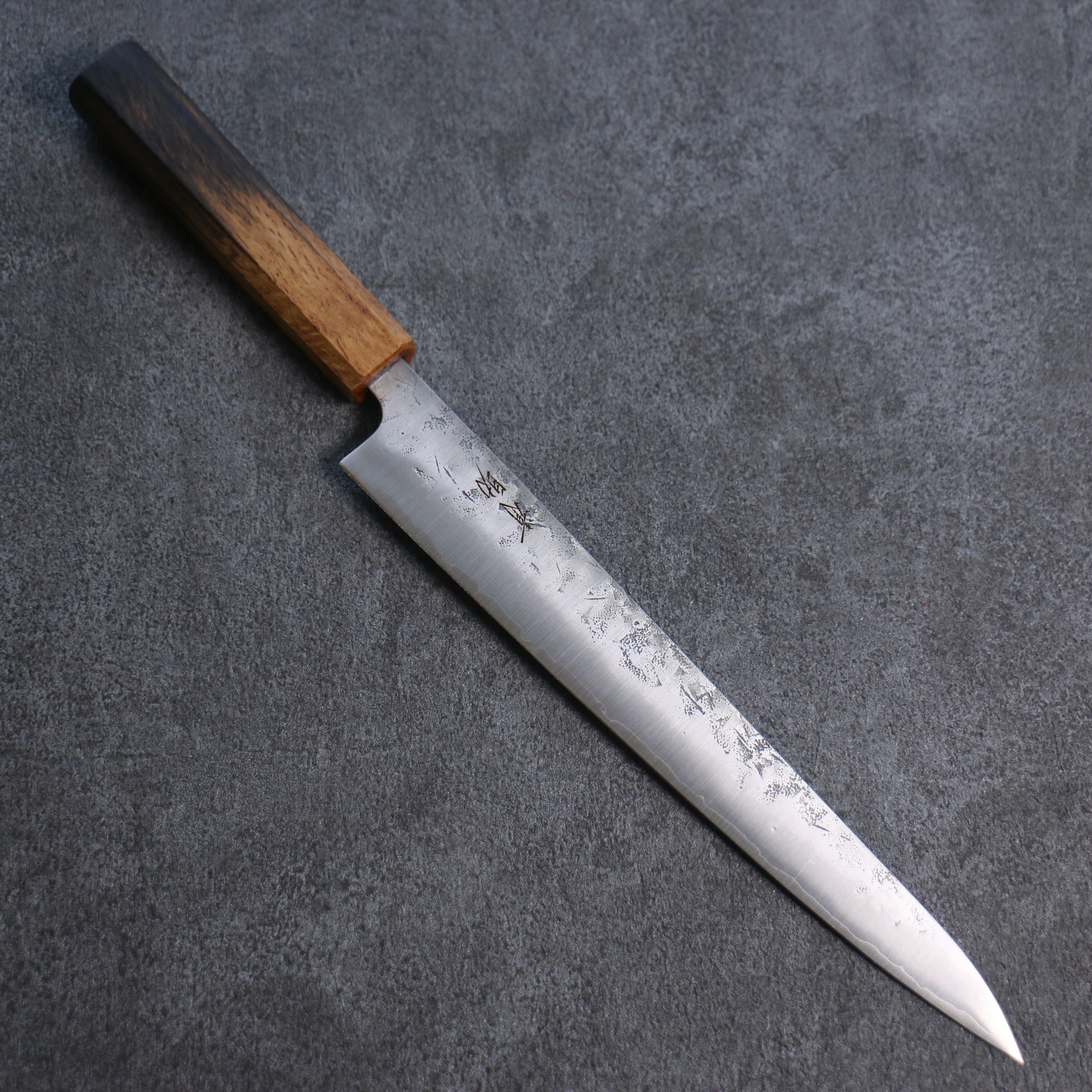 Premium Seisuke SLD Washiji Sujihiki 240mm Japanese Slicing Knife - High Carbon Steel Blade with Burnt Oak Handle - Perfect for Sushi, Sashimi & Meat Carving