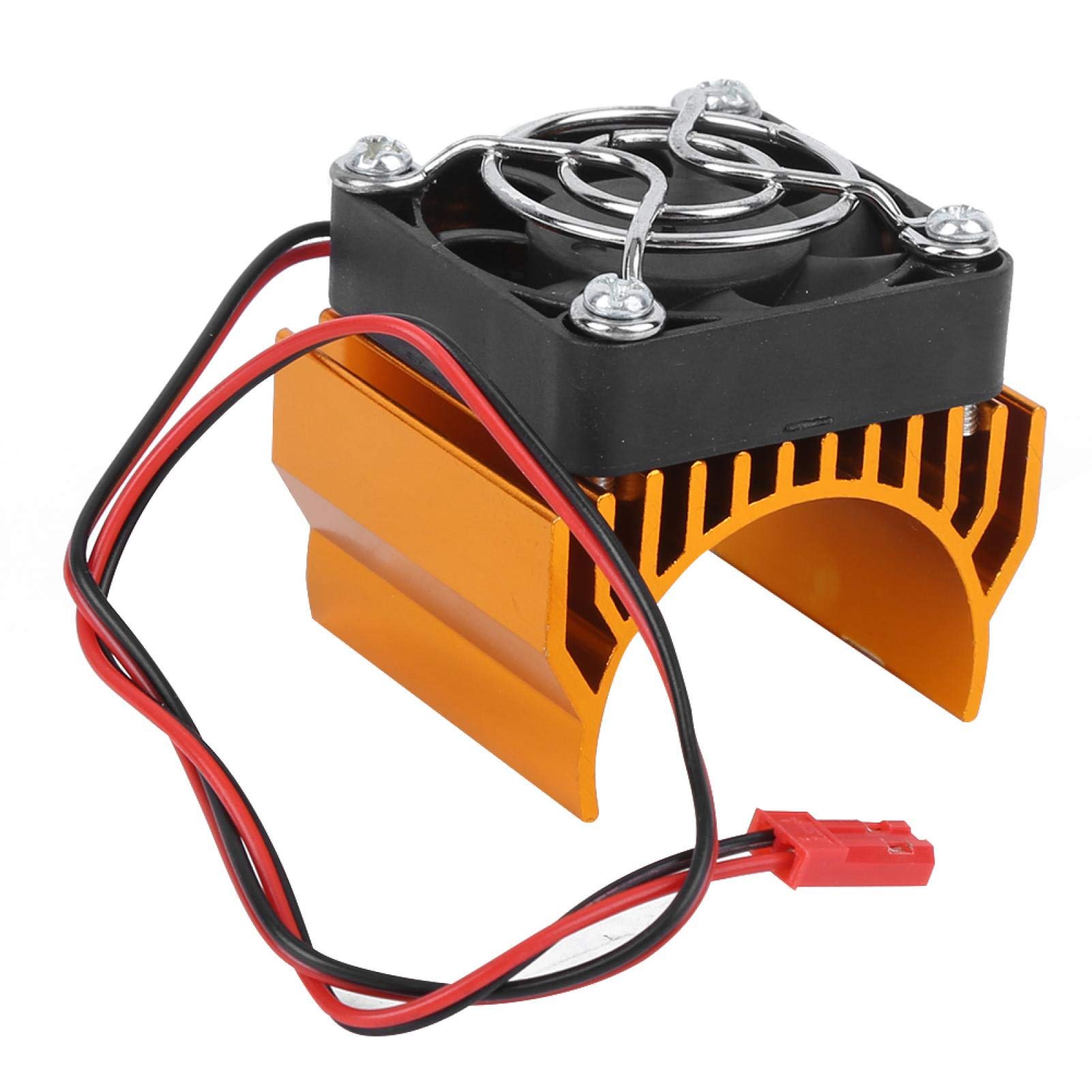 High Performance RC Motor Heat Sink Cooler with Protective Net - Efficient Aluminum Cooling System for 1/10 Scale RC Cars (Gold) - Perfect for Racing, Drifting & Off-Road RC Vehicles