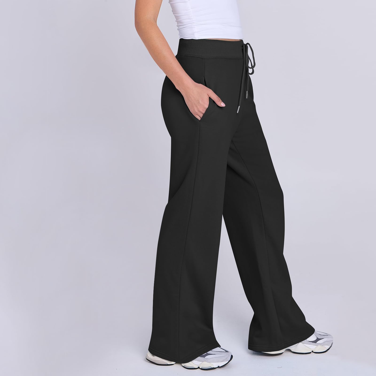 Women's Straight Leg Sweatpants - Soft Stretch Lounge Pants with Pockets | Casual Wide Leg Athletic Pants for Yoga, Running & Home Comfort