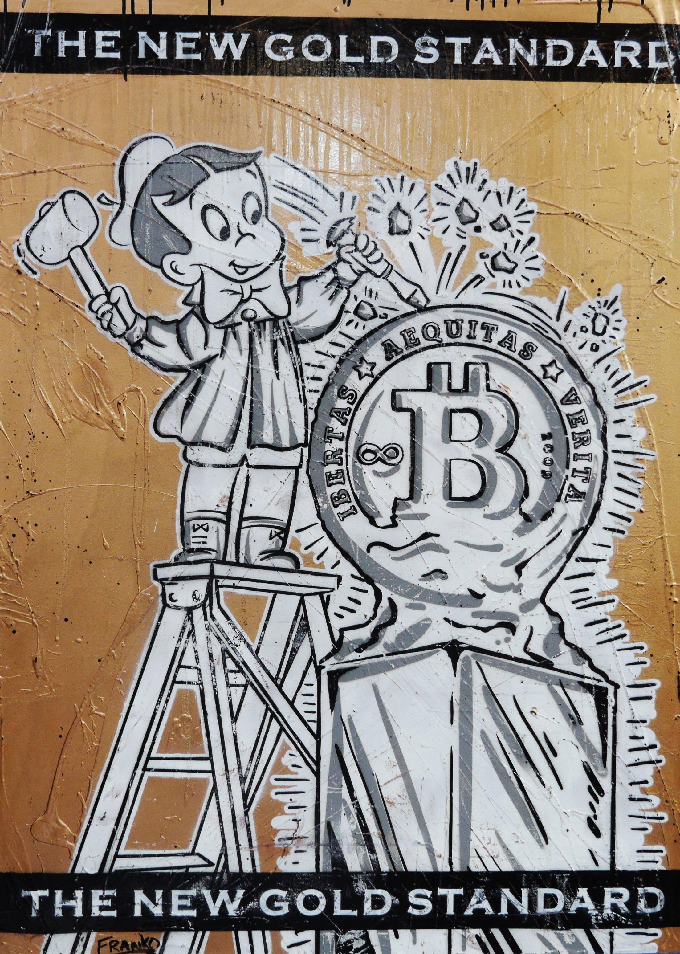 Urban Pop Art Richie Rich Bitcoin Canvas Print - Trendy Wall Decor for Living Room, Office & Gifts | Modern Artwork for Crypto & Pop Culture Fans