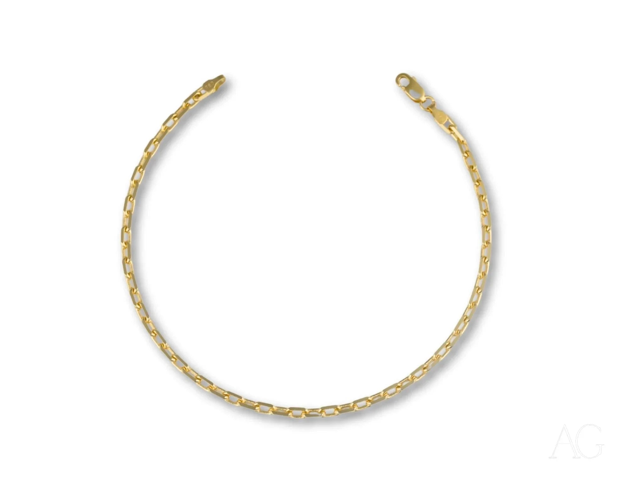 18K Solid Gold Bracelet with Diamond Cut Link Design - Elegant & Durable Jewelry for Women - Perfect for Weddings, Parties & Everyday Wear