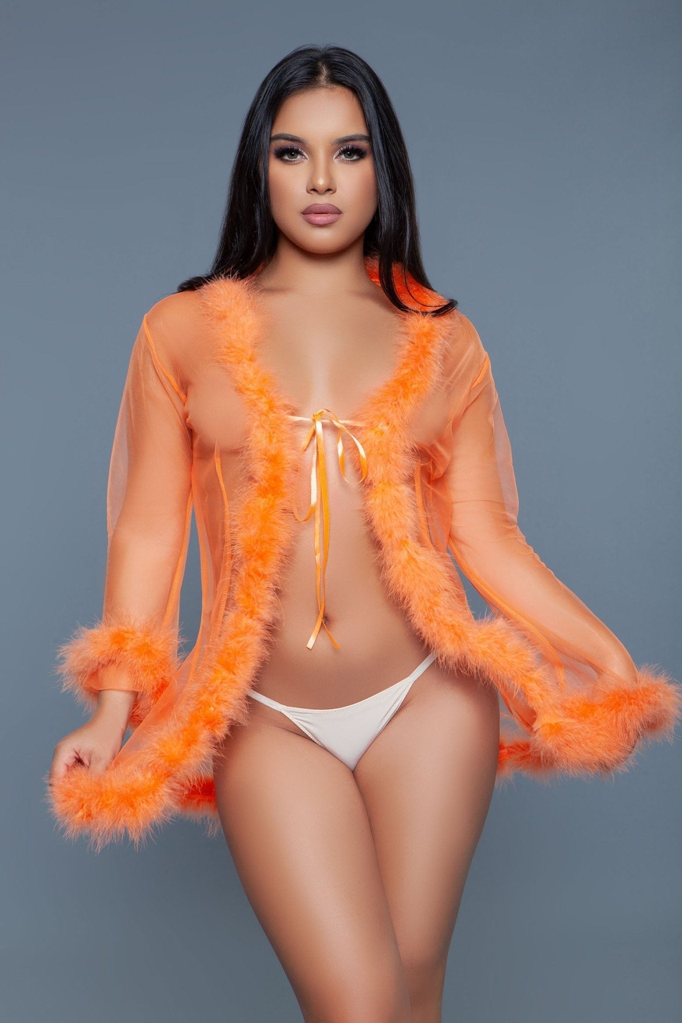 BeWicked Women's BW1650S Boudoir Robe - Sexy Lingerie for Women, Plus Size & Sheer Lace Kimono - Perfect for Valentine's Day, Bridal Shower, and Romantic Nights