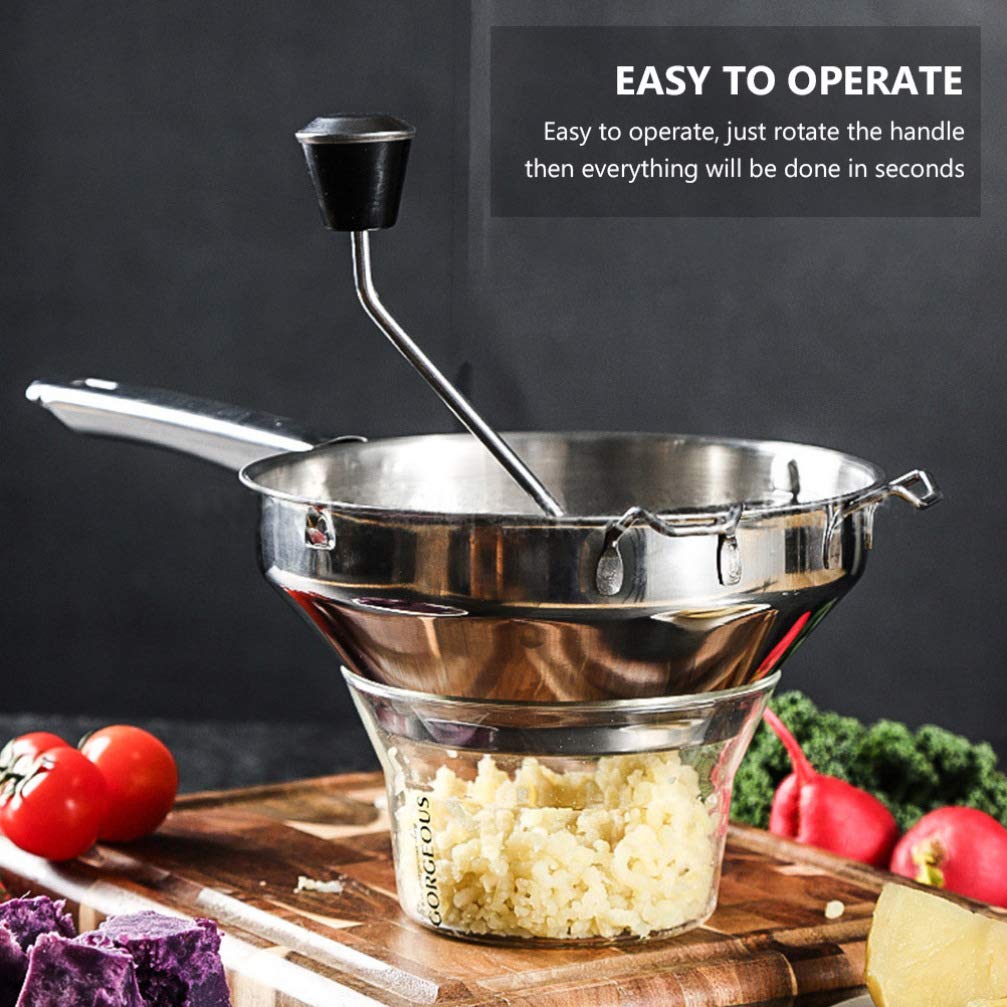 UPKOCH Stainless Steel Potato Masher & Food Mill with Grinding Discs - Rotary Handle for Smooth Purees, Sauces, Jams - Perfect for Mashed Potatoes, Applesauce, Baby Food & Kitchen Prep