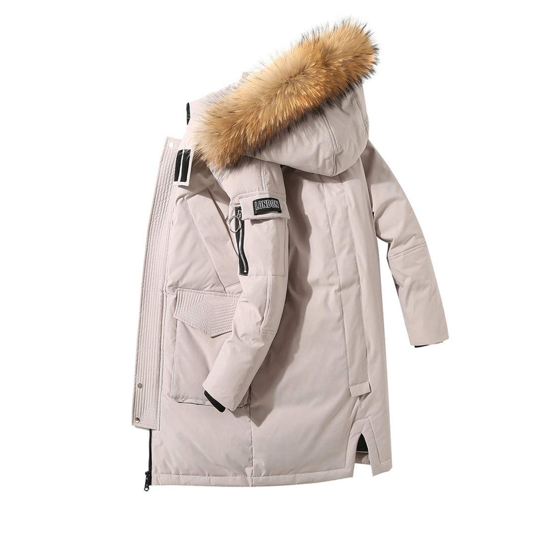 Men's Thick Fur Hooded Down Jacket - Winter Warm Windproof Parka Coat for Cold Weather | Outdoor Activities, Snow Sports & Daily Wear