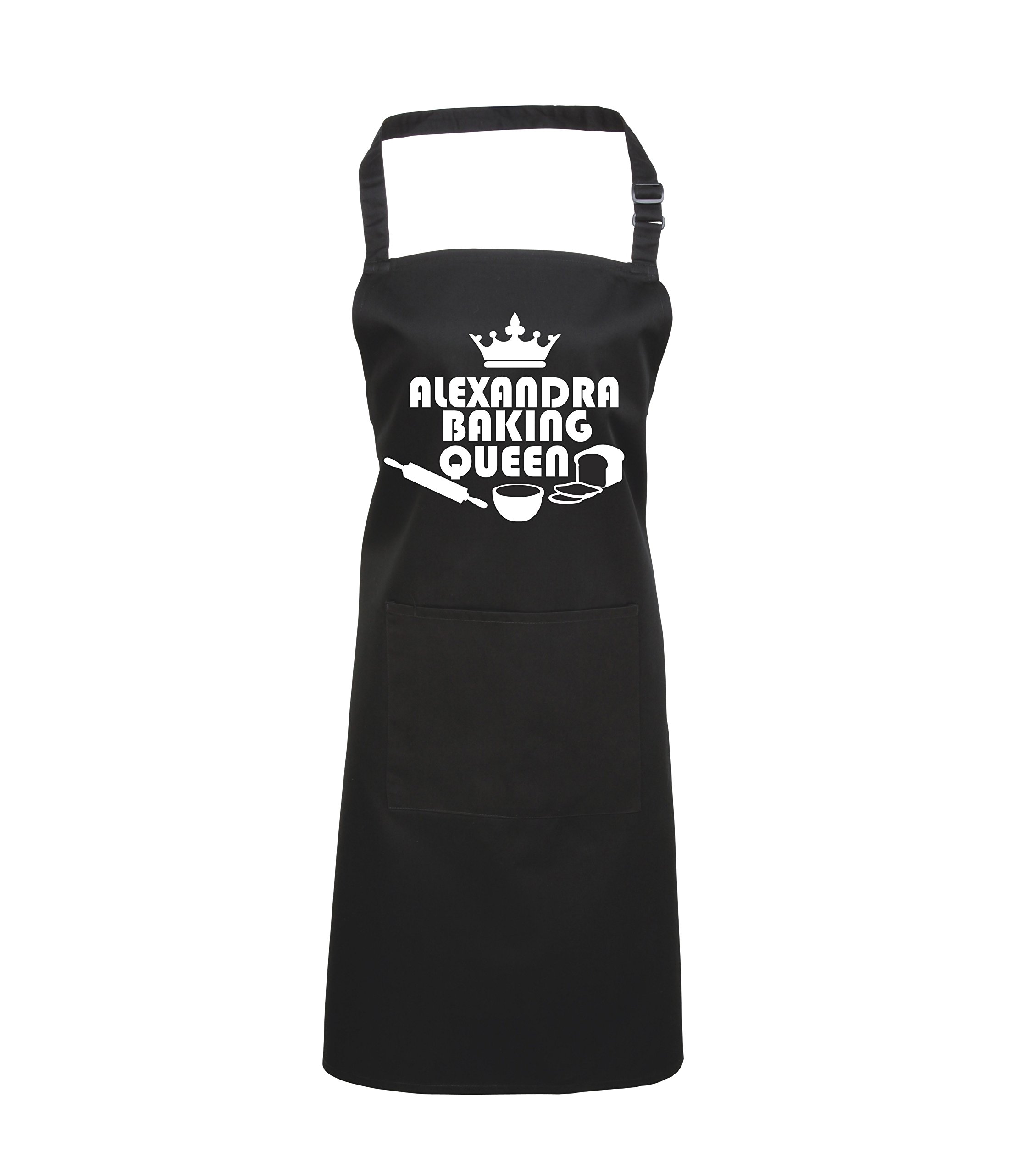 Personalized Baking Queen Apron for Women - Adjustable Cooking & Baking Apron - One Size Fits Most - Black - Perfect for Home Chefs, Bakers & Kitchen Enthusiasts