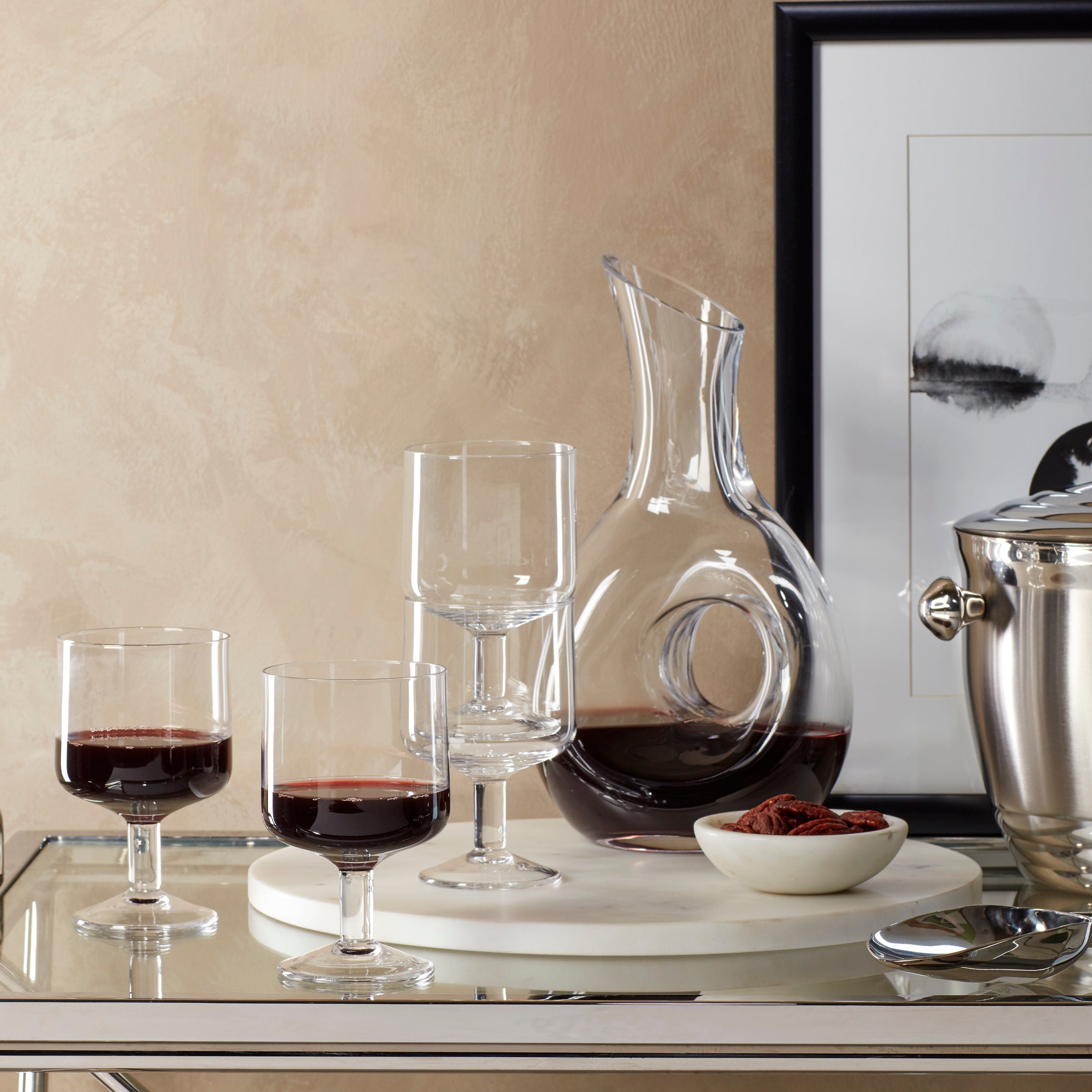 Premium Tuscany Classic Stackable Wine Glasses Set of 4 - Shatterproof Stemware for Red & White Wine - Perfect for Dinner Parties, Weddings & Home Entertaining