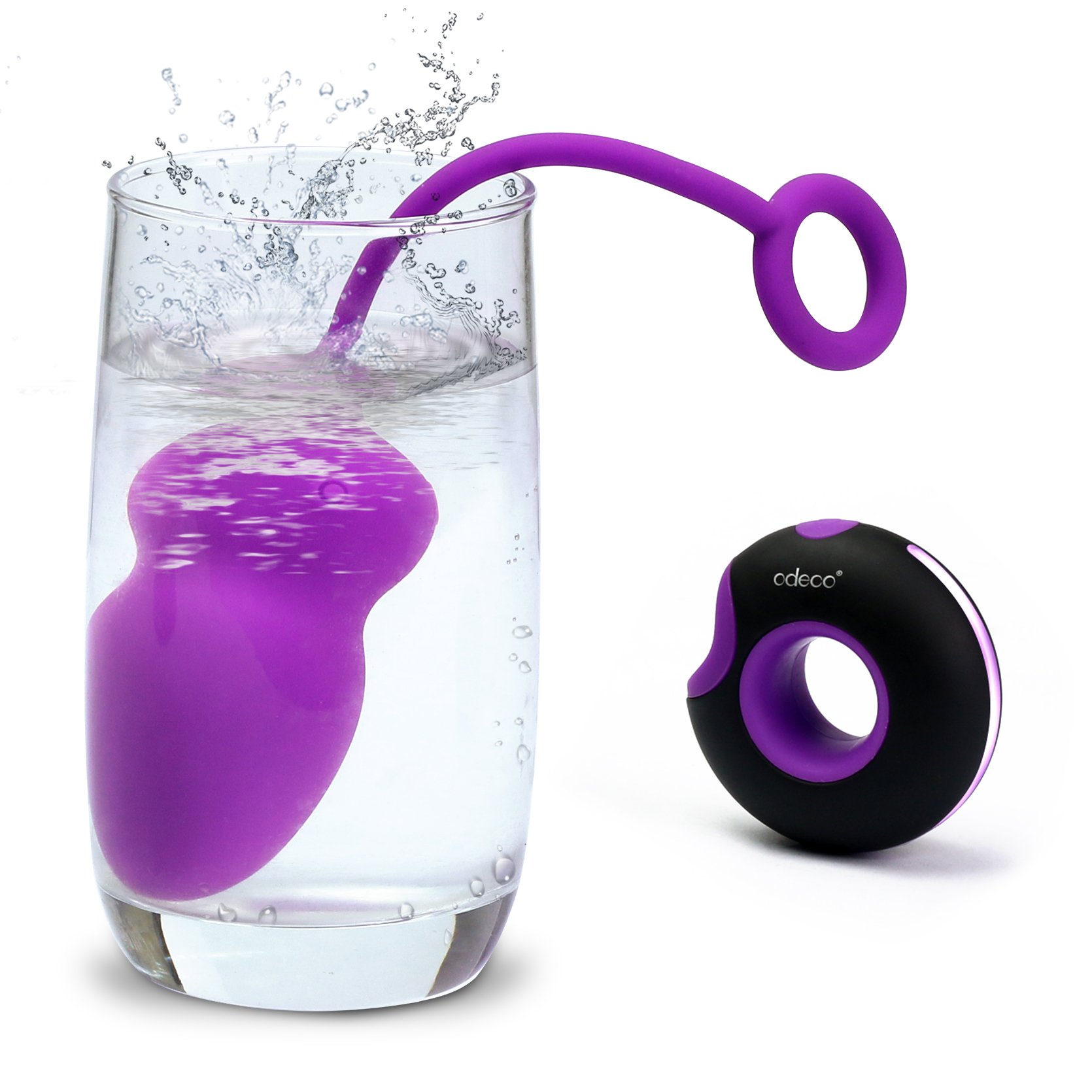 Odeco USB Rechargeable Wireless Remote Control Vibrating Silicone Bullet Egg with LED Light - 7 Vibration Modes for Women & Couples - Adult Pleasure Toy (Purple+Black) - Perfect for Solo Play, Partner Intimacy & Spicing Up Your Love Life