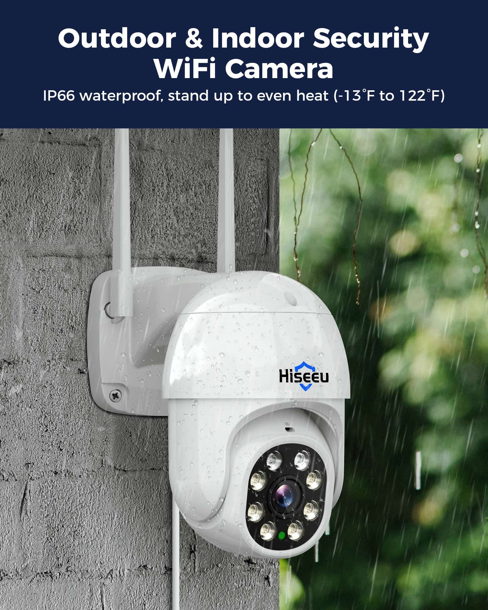 2K Wireless Outdoor Security Camera with Floodlight - 3MP Pan Tilt WiFi Camera, Motion Tracking, Color Night Vision, Two-Way Audio, Light Alarm, PC/Mobile Remote Viewing - Ideal for Home Security, Backyard Monitoring & Business Surveillance