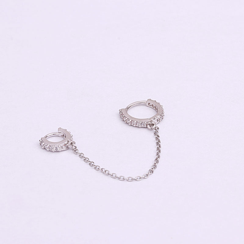 18K Gold Cartilage Huggie Hoop Earrings for Upper Lobe - Two Hole Piercing Jewelry | HSPJ274 | Perfect for Everyday Wear, Date Night & Special Occasions