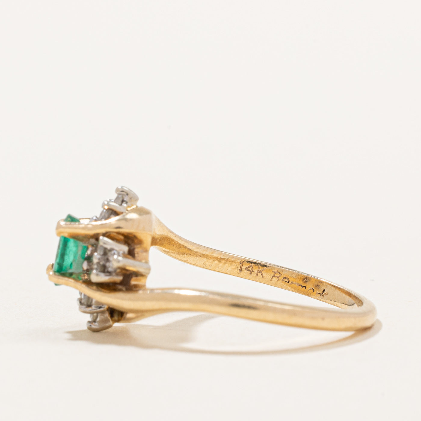 Emerald and Diamond Ring 0.40ct 0.10ctw Size 4.5 - Elegant Green Gemstone Engagement Ring for Women, Perfect for Weddings, Anniversaries and Special Occasions