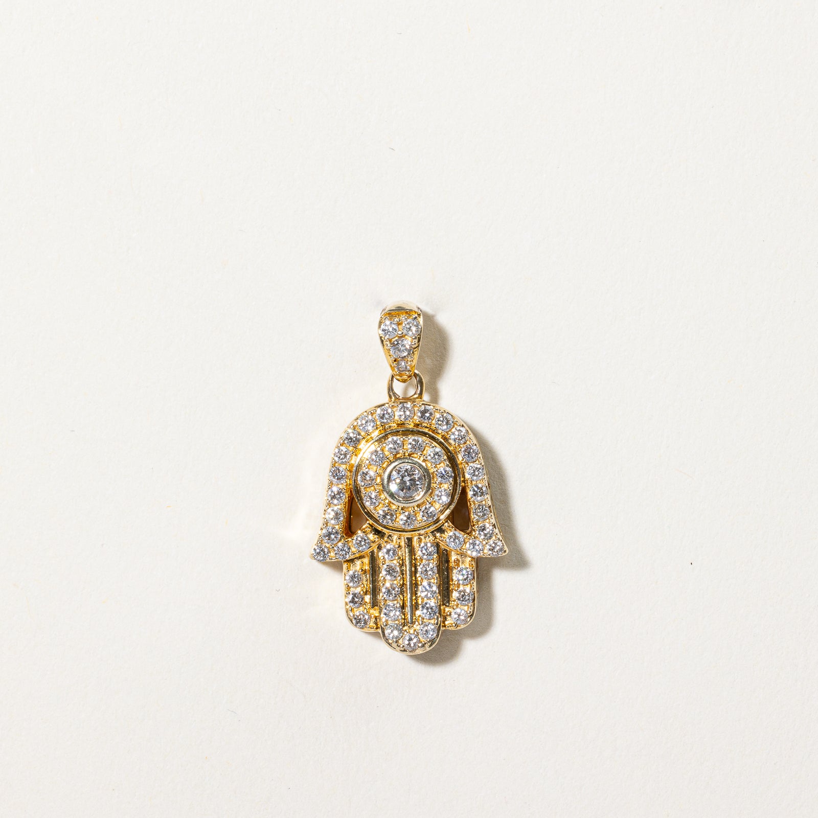Diamond Hamsa Hand Pendant Necklace - 0.68ctw Genuine Diamond Jewelry - Perfect for Protection & Spiritual Gifts