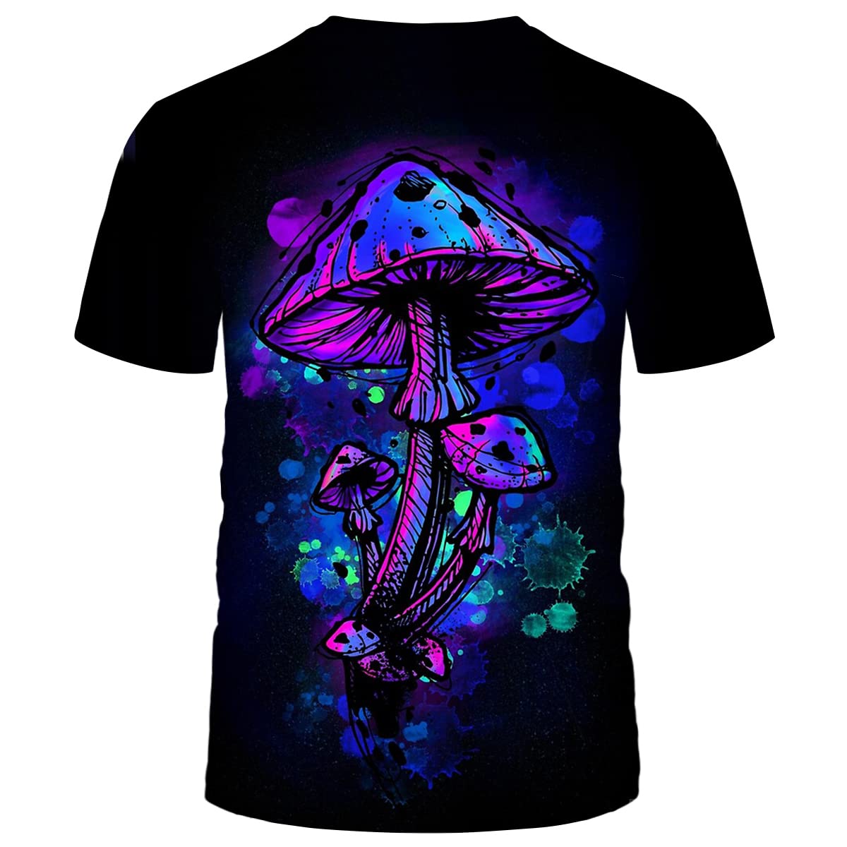 Hippie Mushroom Graphic T-Shirt for Men - Vintage Psychedelic Novelty Tee - Perfect for Music Festivals, Casual Wear & Hippie Style Outfits