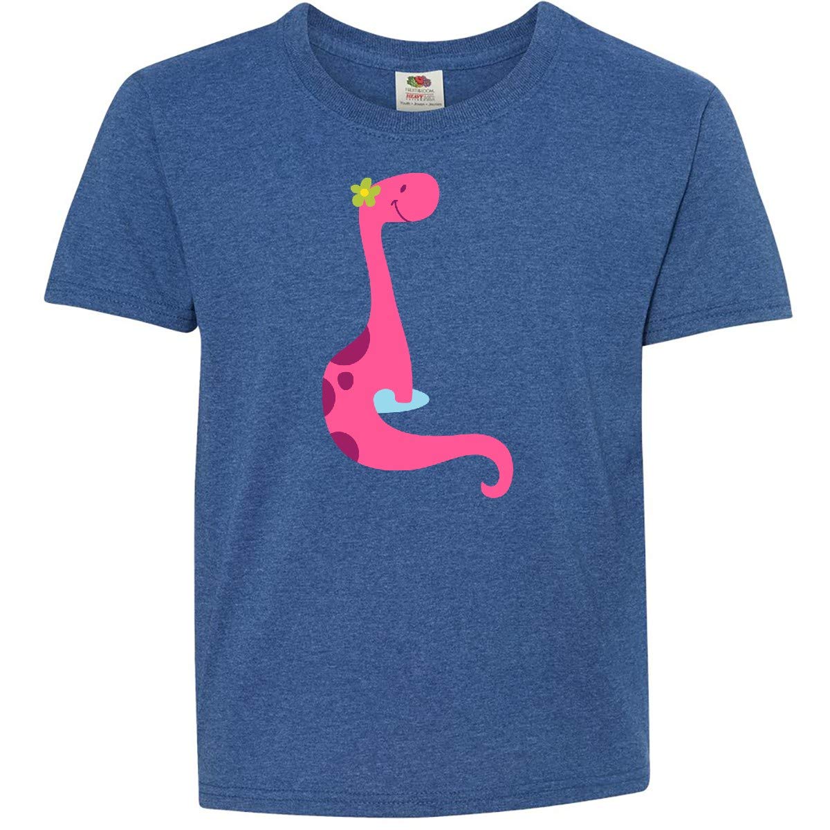 Inktastic Cute Pink Dinosaur Youth T-Shirt | Soft Cotton Kids Dino Tee | Fun Graphic Dinosaur Shirt for Boys & Girls | Perfect for School, Playdates & Birthday Parties