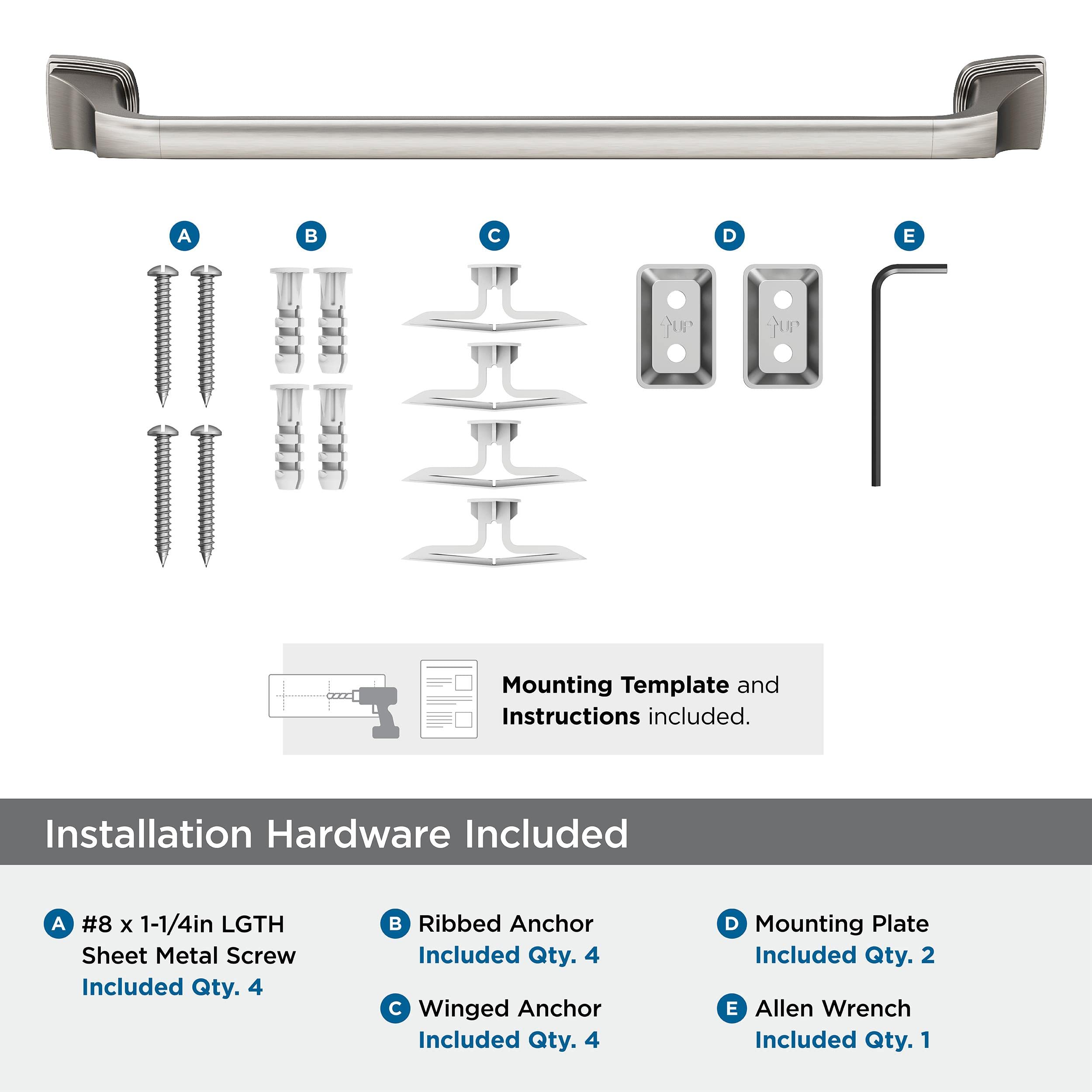 Amerock BH36033G10 Brushed Nickel 18-Inch Bathroom Towel Bar - Modern Bathroom Towel Rack & Holder for Spa-Like Luxury - Durable Bath Hardware & Accessories for Home, Hotel, and Gym Use
