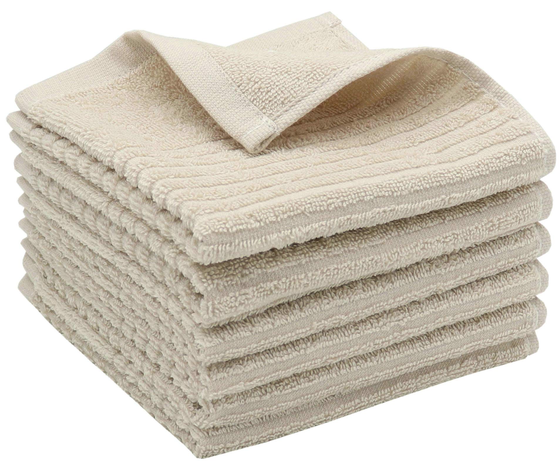 Premium Cotton Kitchen Dish Towels - Super Absorbent & Fast Drying Terry Cloth Dish Rags (12