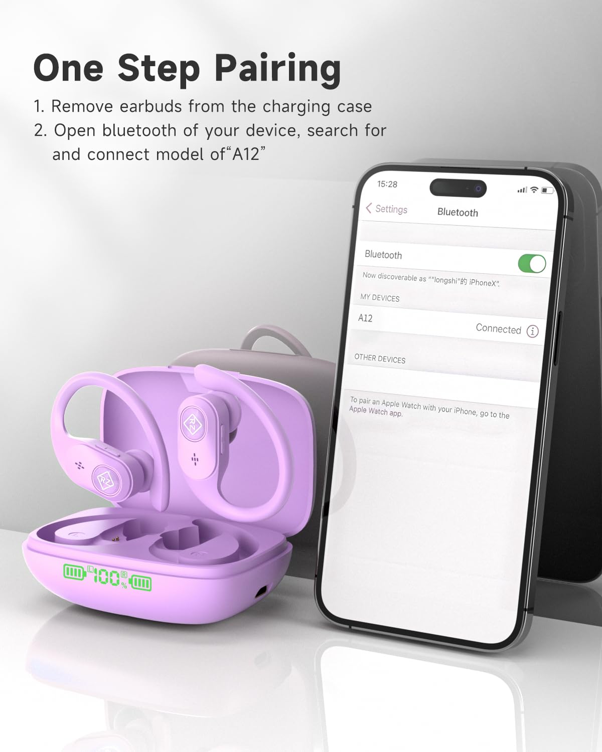 **Wireless Earbuds Bluetooth 5.0 with LED Display & Wireless Charging Case, 40H Playtime, IPX7 Waterproof, Built-in Mic, Deep Bass Sound, Secure Earhooks – Perfect for Running, Workout, Gym, Sports, TV Watching & Travel**