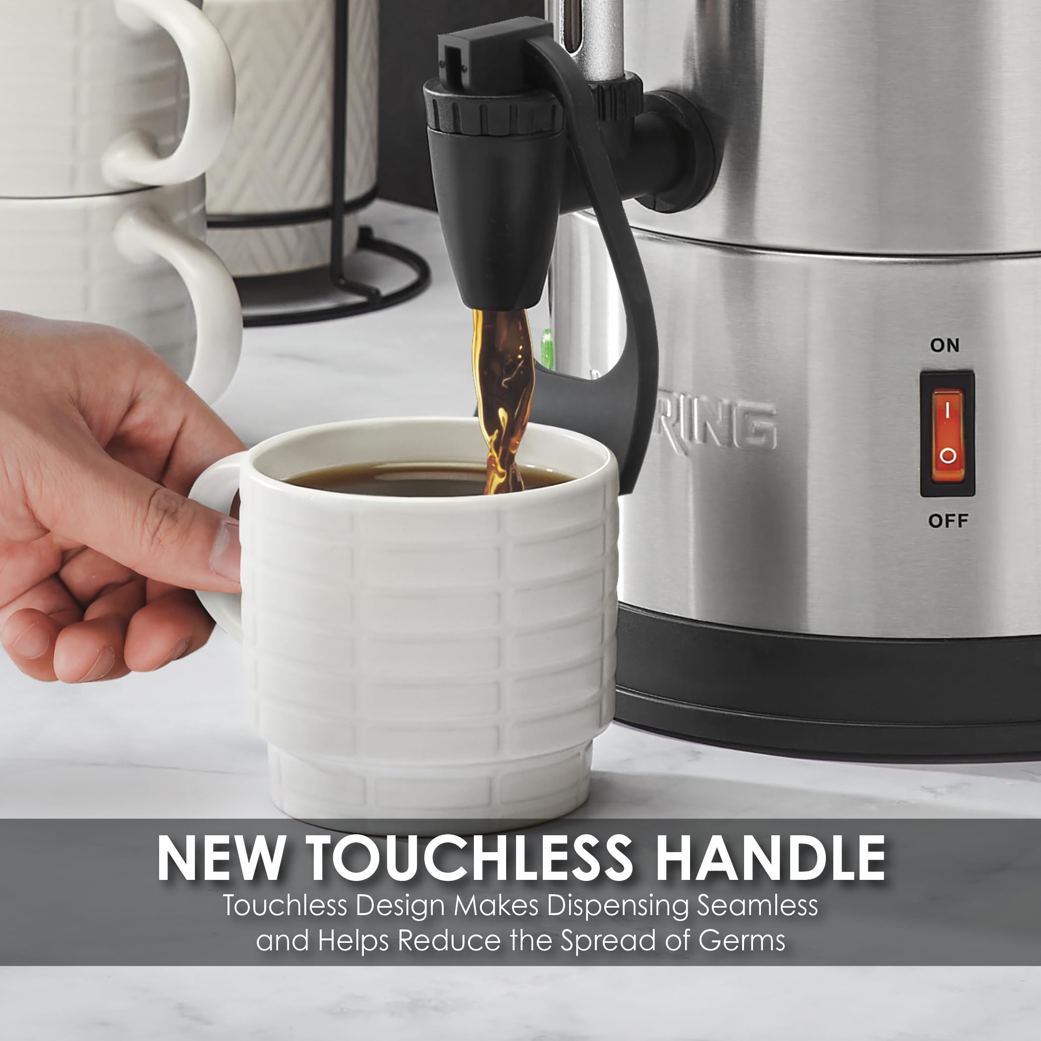 Waring Commercial WCU550 55-Cup Stainless Steel Coffee Urn - Heavy Duty Commercial Coffee Maker for Large Events, Catering & Offices - Silver