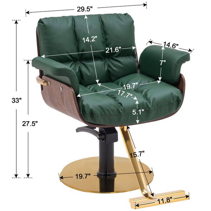 Jordan Styling Chair - Adjustable Salon Hairdressing Chair with Hydraulic Lift & Swivel Base for Barber Shop, Beauty Salon & Home Use