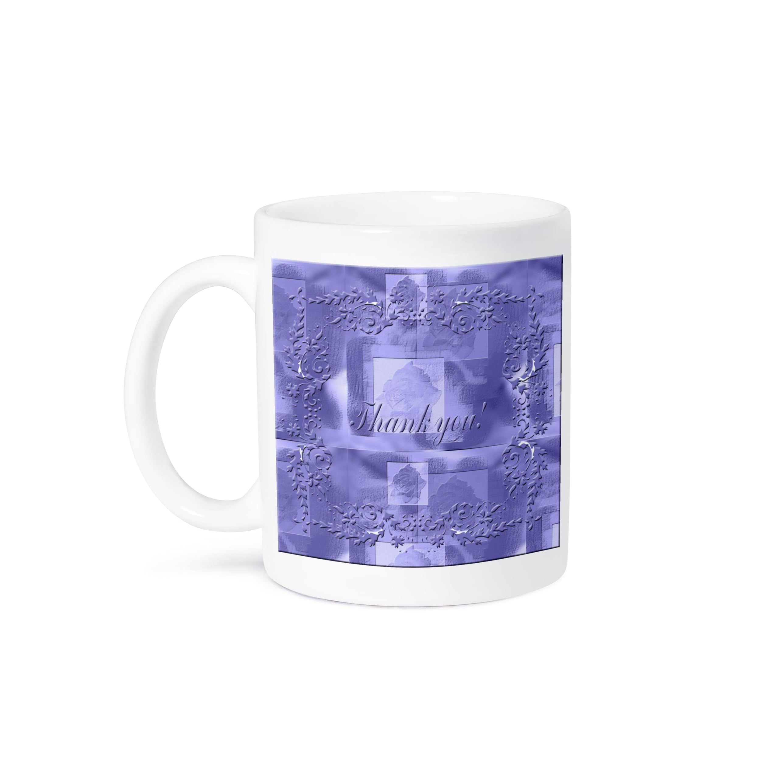 3dRose Lavender Rose Design Thank You Ceramic Coffee Mug - 11 oz Gift for Mom, Women, Tea Lovers - Perfect for Mother's Day, Birthday, Office Use & Home Decor