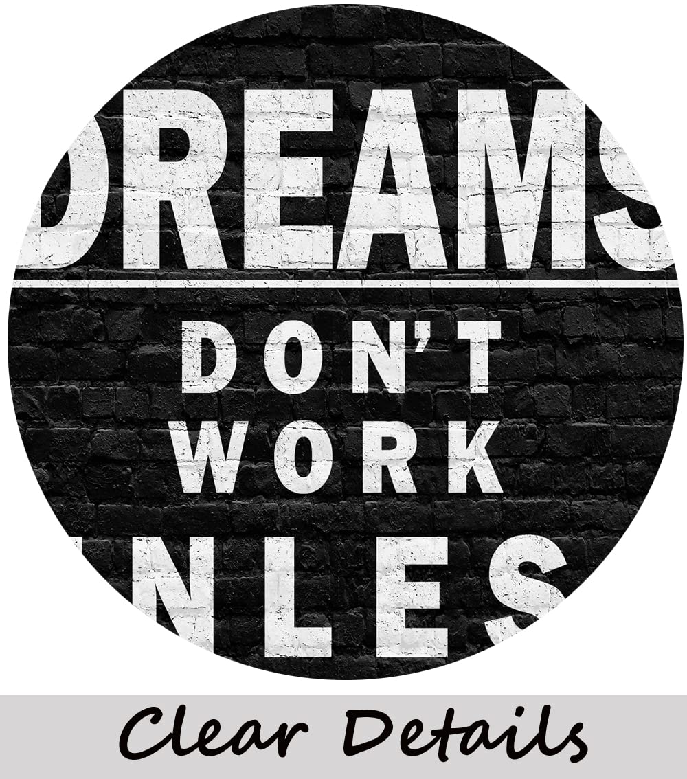 Black and White Motivational Wall Art Posters - Inspirational Quotes for Office, Workplace, Gym & School - Positive Wall Decor Signs (Dreams Don't Work Unless You Do, Watch Your Thoughts, Think Positive) - Perfect for Home Office, Study Room & Fitness Spaces