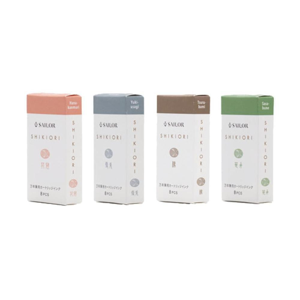 Sailor Shikiori Kusa Asobi Fountain Pen Ink Cartridges (8 Pack) - Vibrant Green Ink for Calligraphy, Journaling & Letter Writing