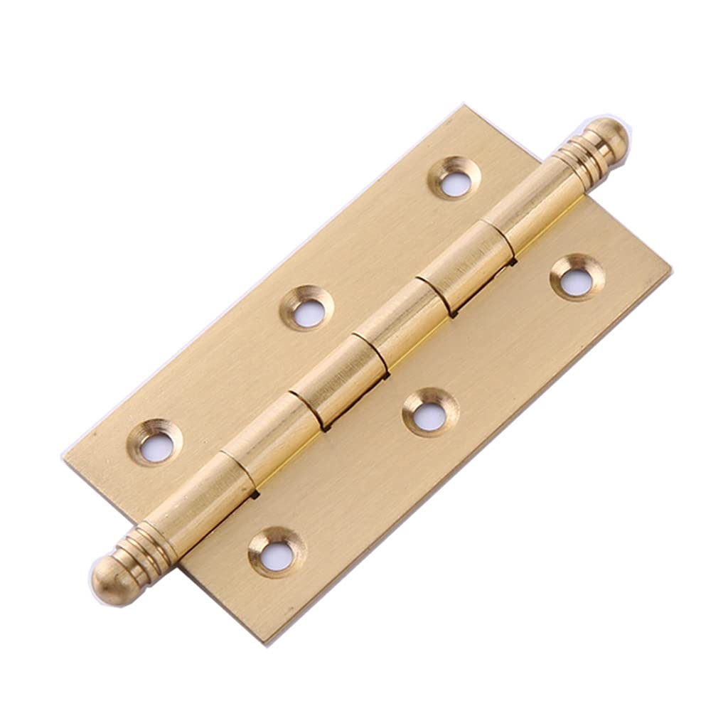5-Piece Solid Brass Decorative Cabinet Hinges - 50mm Heavy Duty Door Butt Hinges for Cupboard, Furniture & Folding Doors - Perfect for Kitchen Cabinets, Wardrobes & Antique Restoration Projects