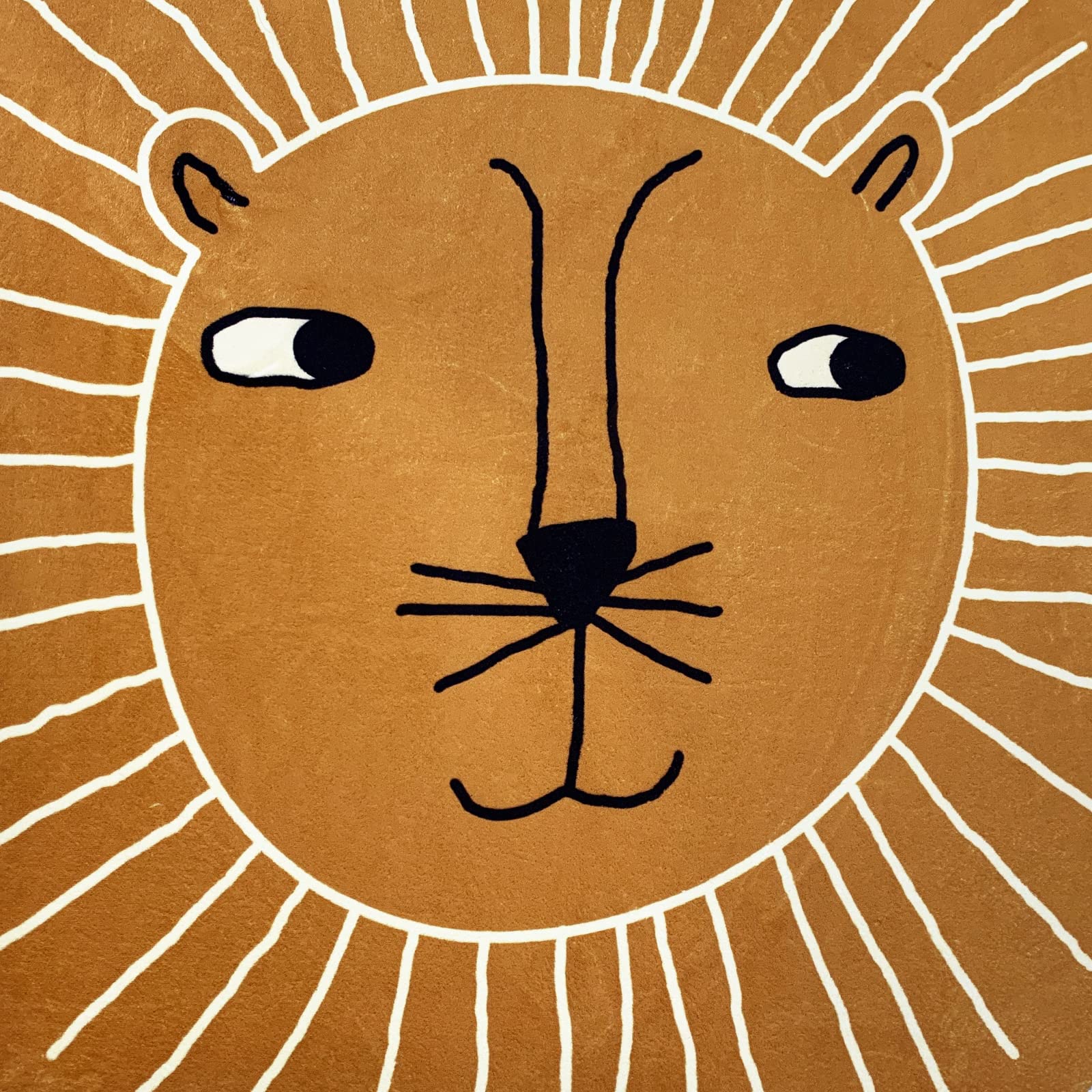 USTIDE 4Ft Round Lion Play Mat for Kids - Non-Slip Soft Nursery Rug, Washable Circle Carpet for Living Room, Bedroom & Playroom Decor | Perfect for Toddler Playtime, Nursery Floor Protection & Cozy Home Decor