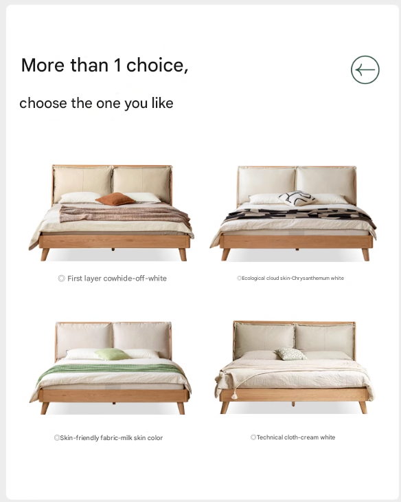 Premium Oak Solid Wood Frame with Top Grain Leather Upholstery & Technical Fabric Bed - Perfect for Modern Bedrooms, Guest Rooms & Luxury Home Decor