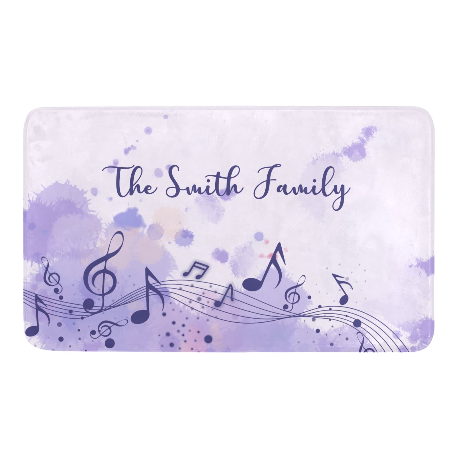 Deven Purple Musical Note Personalized Doormat - 18x30 Inch Non-Slip Entrance Rug for Indoor/Outdoor Use - Perfect for Front Door, Kitchen, Patio & Home Decor Gift