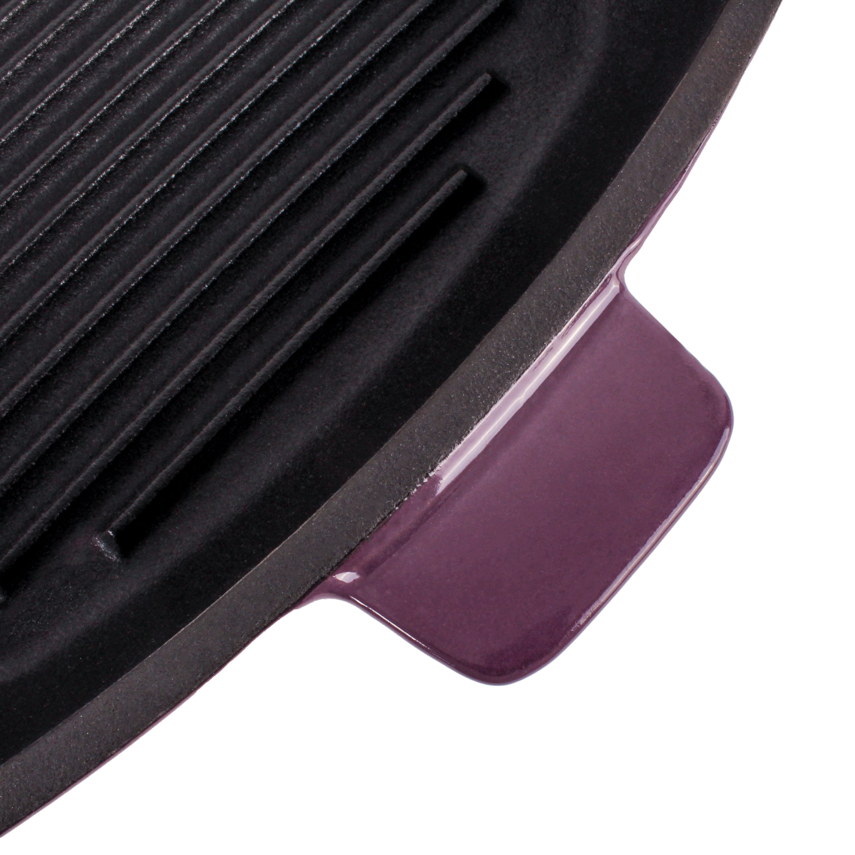 BergHOFF Neo 4-Piece Cast Iron Cookware Set - Grill Pan, Frying Pan & Oval Dutch Oven in Purple | Durable Kitchen Cookware for Grilling, Searing & Braising | Perfect for Stovetop, Oven & Outdoor Cooking