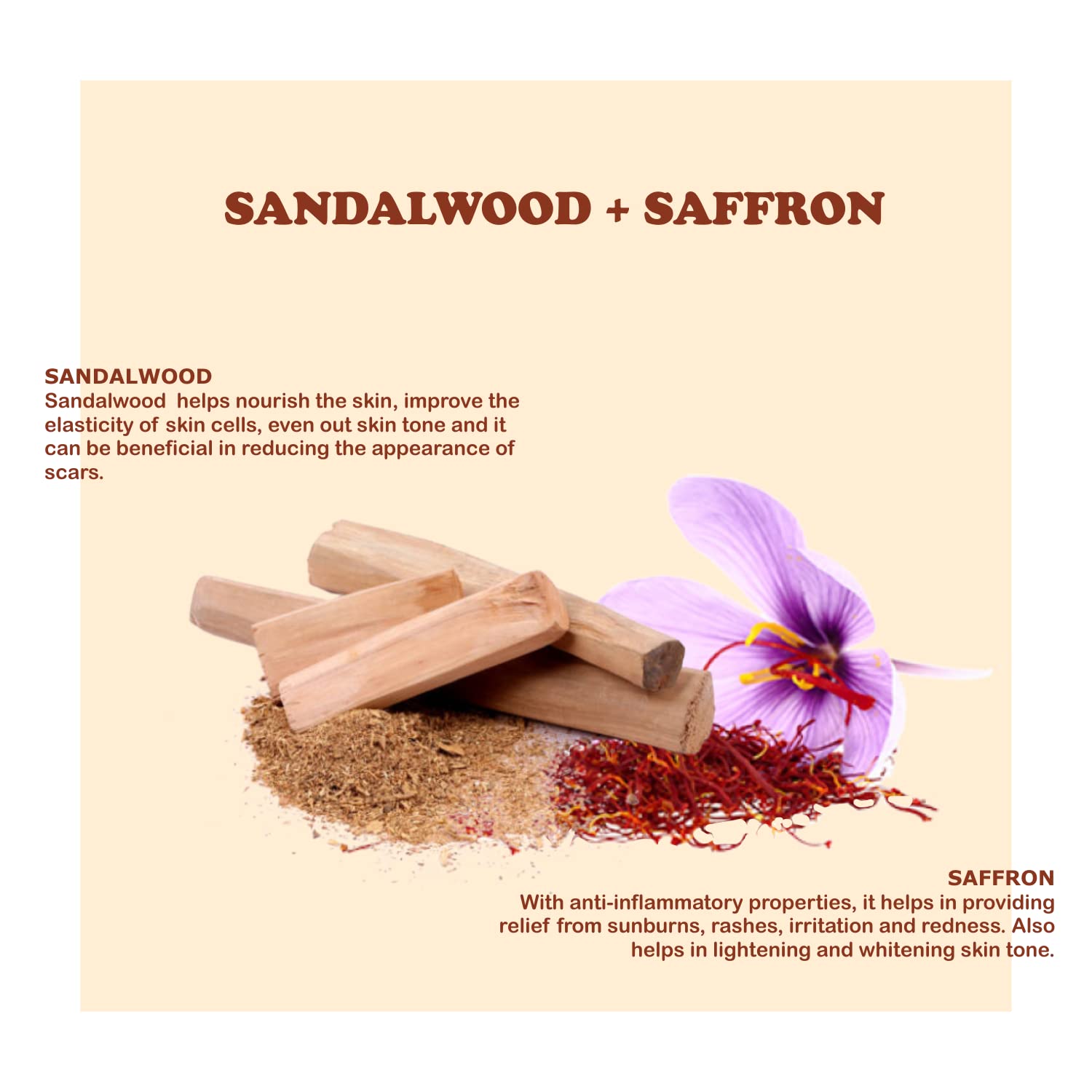 Kimayra Sandalwood & Saffron Face Pack Powder - Brightens Skin Tone, Removes Dead Cells & Deeply Moisturizes | Natural Skincare for All Skin Types (75g, Pack of 5) | Perfect for Daily Glow Routine & Spa Treatments