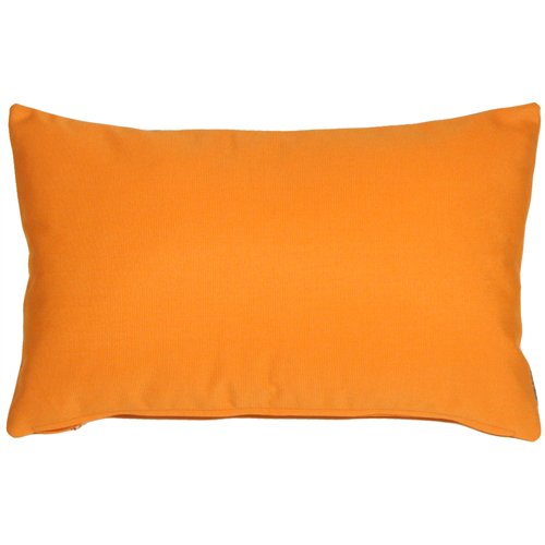 Sunbrella Outdoor Pillow Set of 2 - 12x19 Inch Tangerine Orange Decorative Throw Pillows with Inserts | Patio, Poolside & Garden Decor