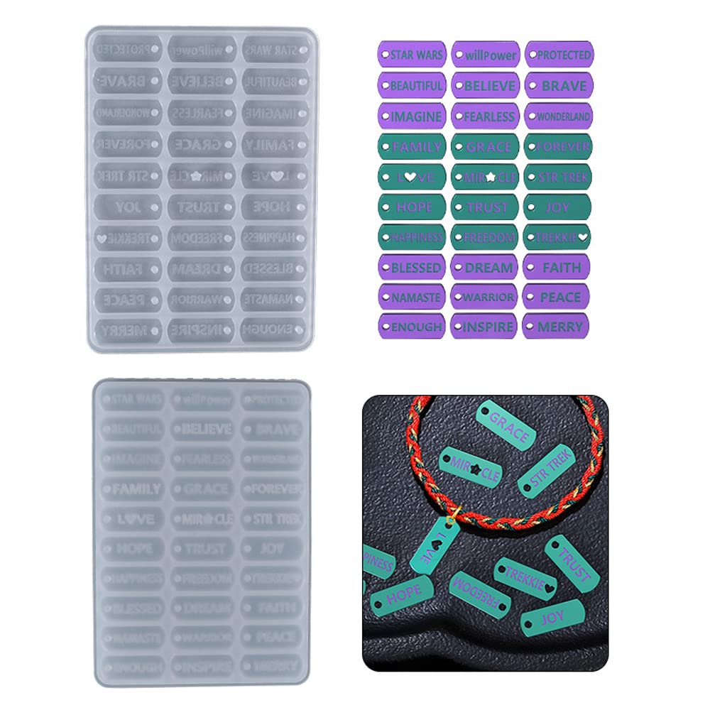 30pcs Silicone Resin Molds for DIY Jewelry Making - Bracelet, Necklace, Pendant, Keychain & Earrings - Epoxy Craft Molds for Wedding Gifts & Good Vibes Decor (Perfect for DIY Projects, Home Decor & Handmade Gifts)