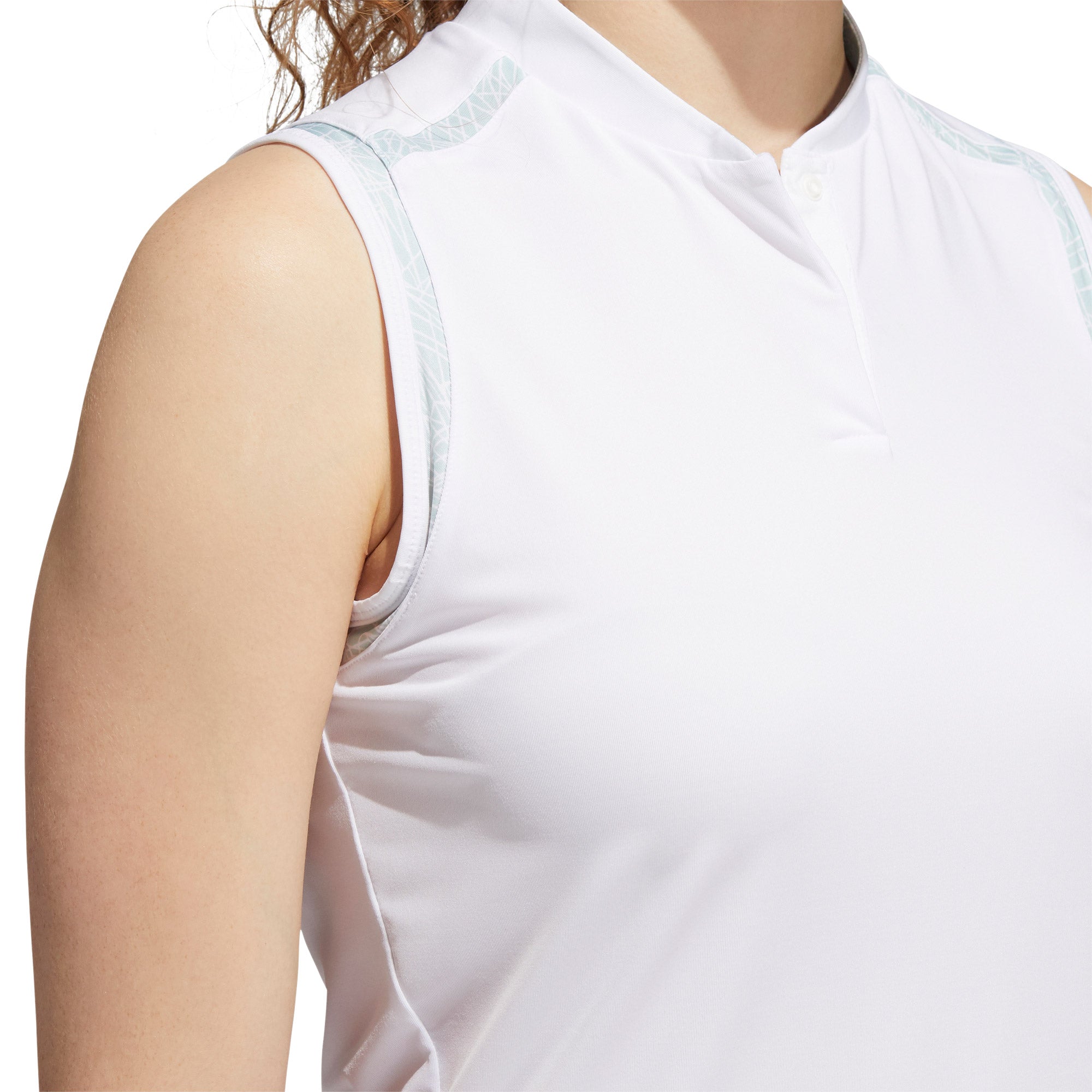 Adidas Ultimate365 Printed Women's Sleeveless Golf Polo Shirt - Moisture Wicking & UV Protection for Golf, Tennis & Outdoor Sports