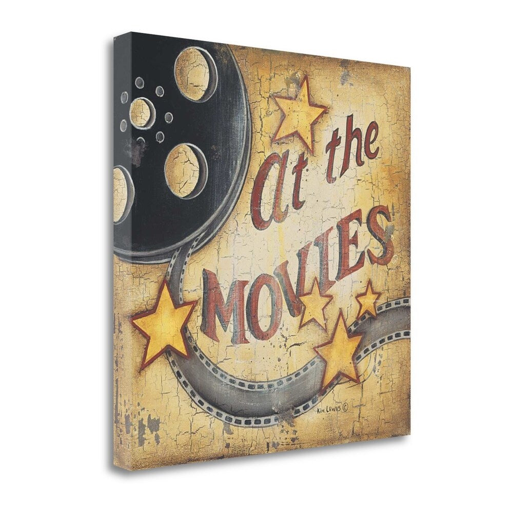 At The Movies by Kim Lewis - Premium Fine Art Giclee Print on Gallery Wrapped Canvas, Ready to Hang Wall Decor for Living Room, Bedroom & Office