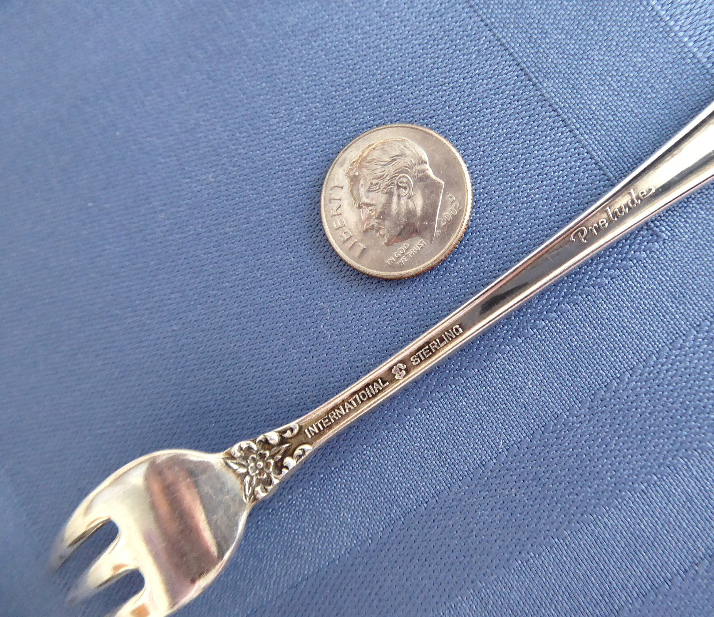 Vintage 1930s Sterling Silver Cocktail & Seafood Forks Set of 4 - International Prelude Collection - Elegant Tableware for Parties, Weddings & Fine Dining