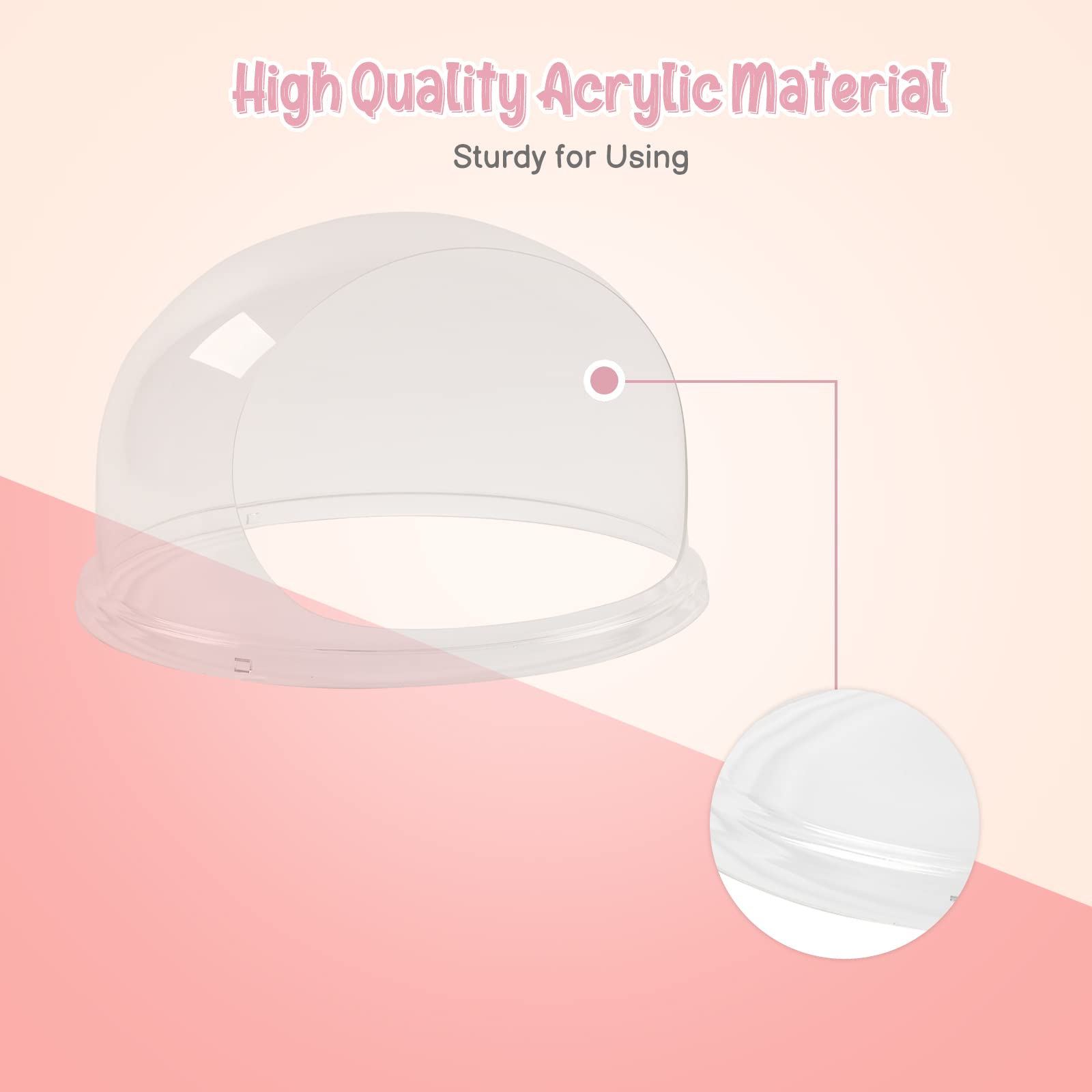 ROVSUN 21 Inch Clear Acrylic Bubble Shield Dome Cover for Commercial Cotton Candy Machine - Perfect for Fairs, Carnivals, and Party Events