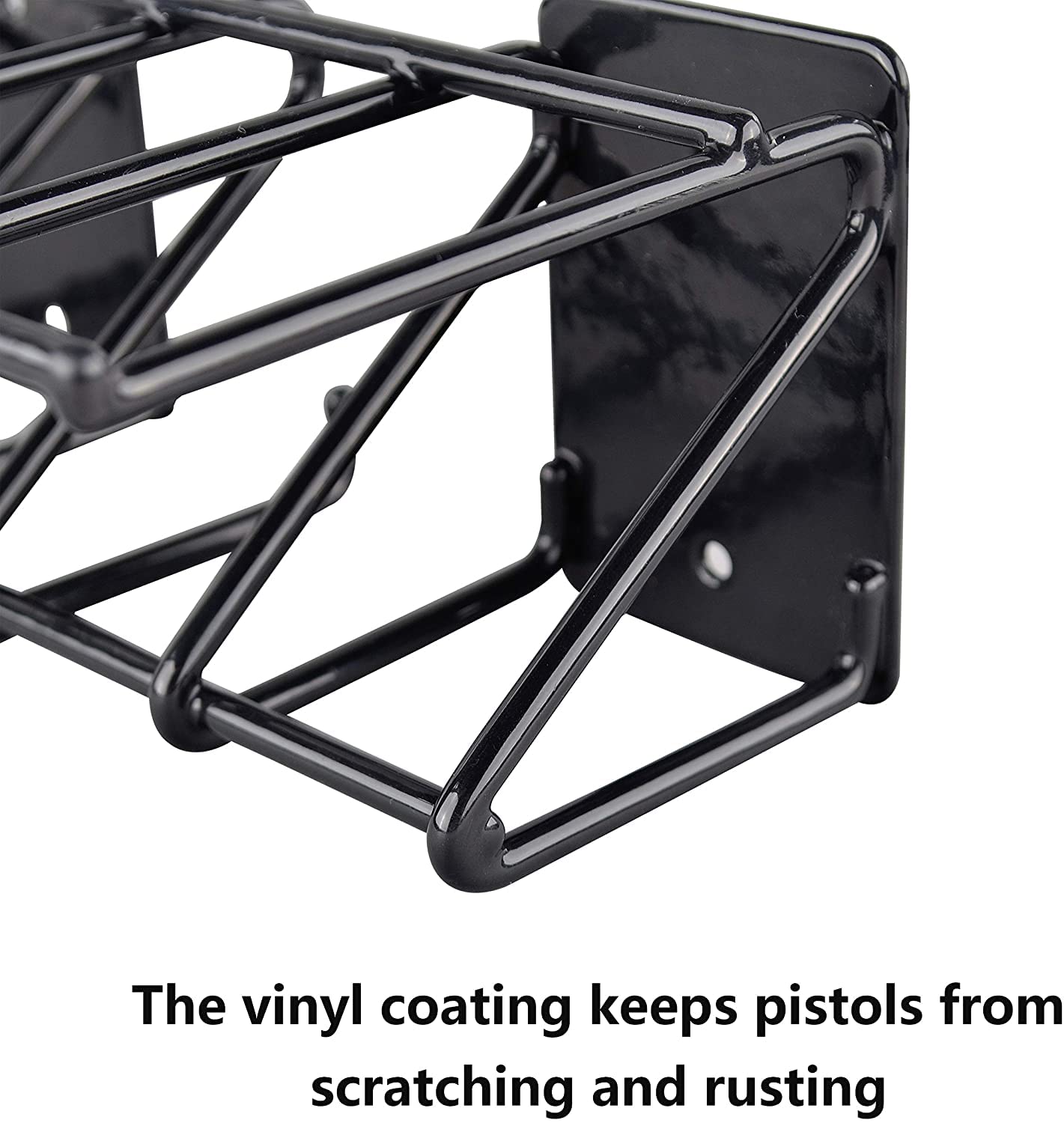 BOOSTEADY 4-Slot Wall Mount Gun Rack for Pistols - Fits Glock 19, 17, 42, 43, P238, Ruger LCP, Sig Sauer, 1911 & Most Handguns | Secure Firearm Storage for Home, Office, or Gun Range