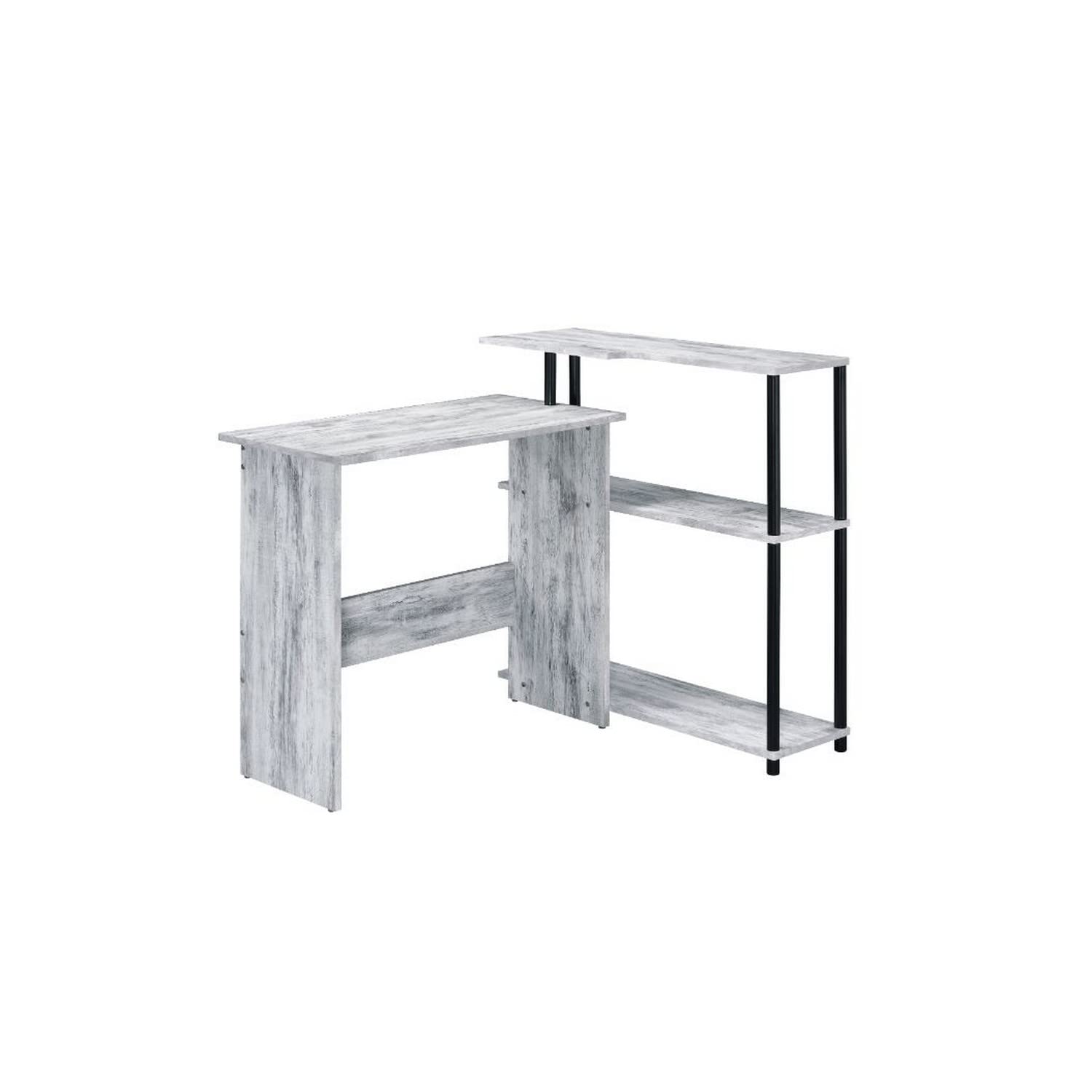 Benjara Modern Writing Desk - Elegant Wooden Design in White & Black - Perfect for Home Office, Study Room & Workspace