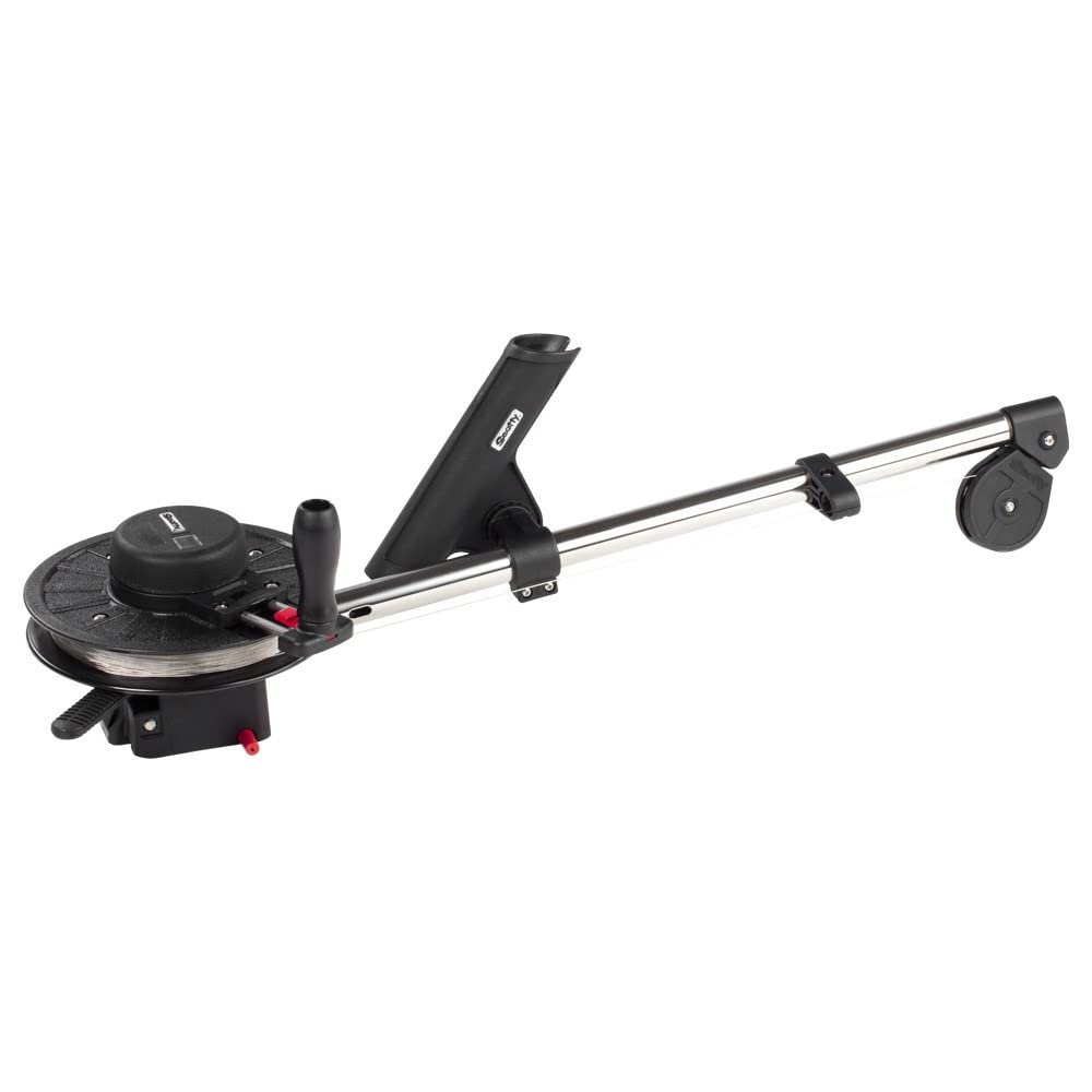 Scotty #1085 Strongarm Manual Downrigger with 30-Inch Boom and Rod Holder - Heavy Duty Fishing Downrigger for Trolling, Salmon Fishing, and Deep Water Angling - Black