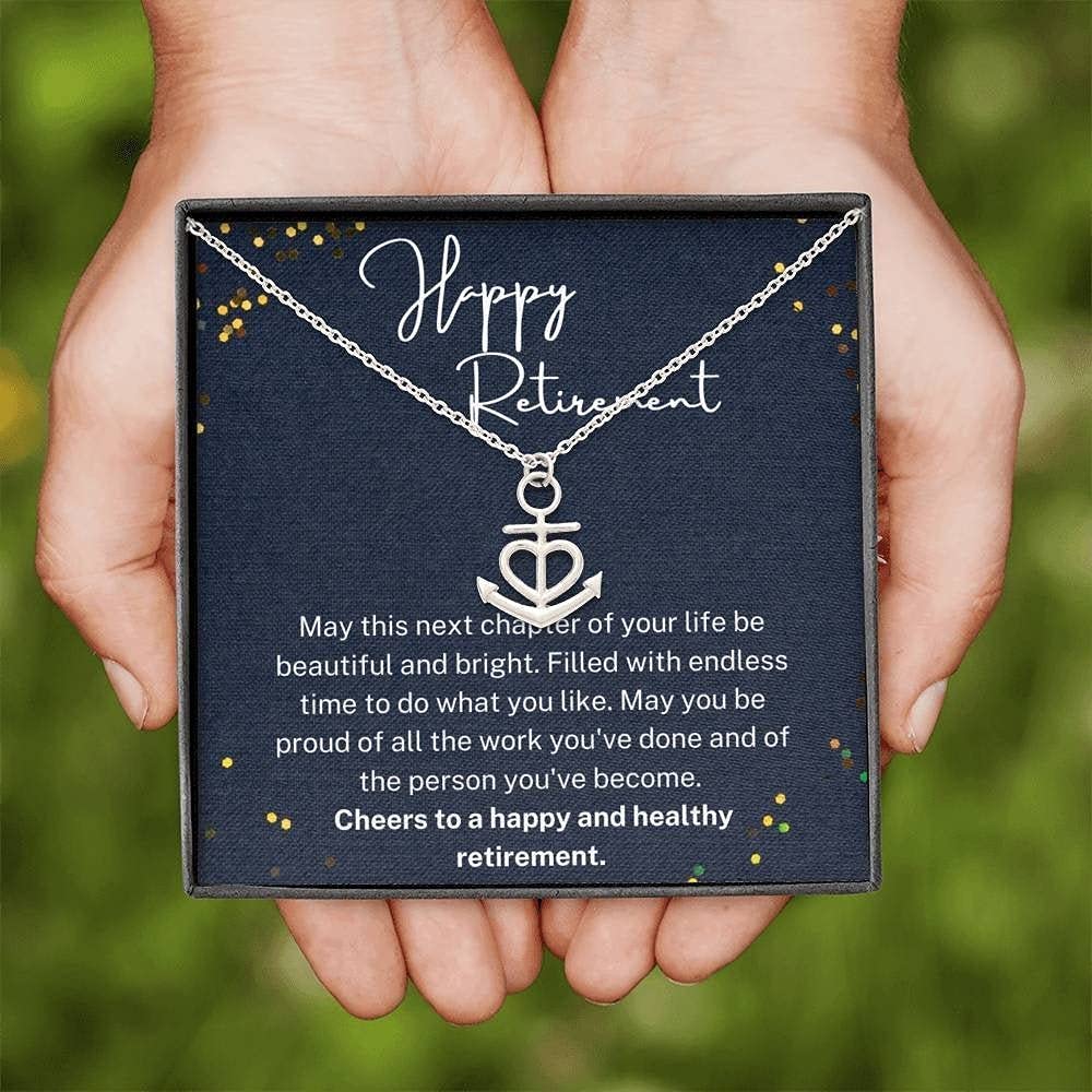 Personalized Heart Anchor Necklace - Handmade Retirement Gift for Women & Navy Colleagues - Perfect for Farewell Parties & Job Transitions