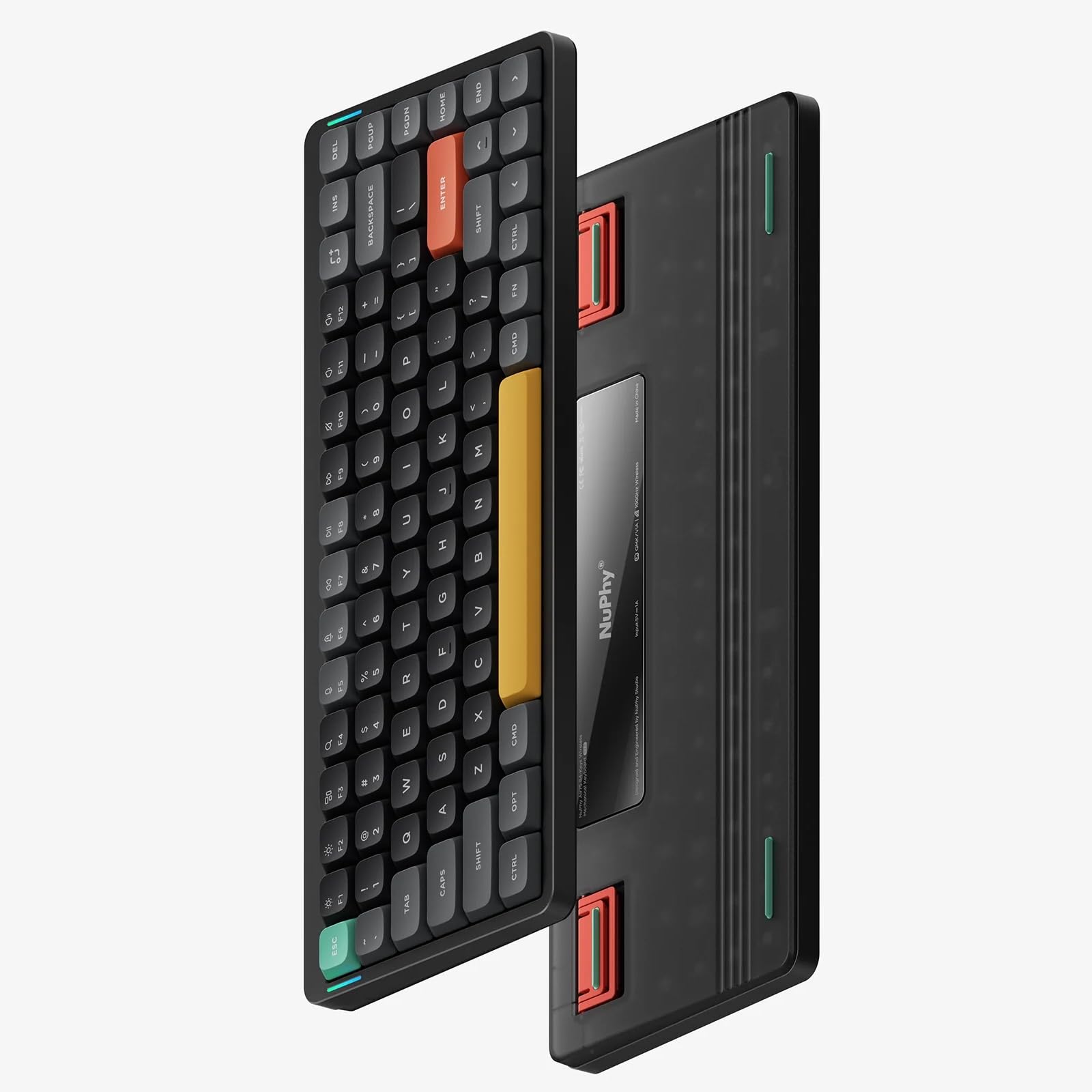 Nuphy Air75 V2 75% Wireless Mechanical Keyboard - Bluetooth/2.4G/USB-C RGB Backlit, Low Profile Design with Gateron Brown Switches, Compatible with Windows/Mac/Linux - Perfect for Office Work, Gaming & Programming